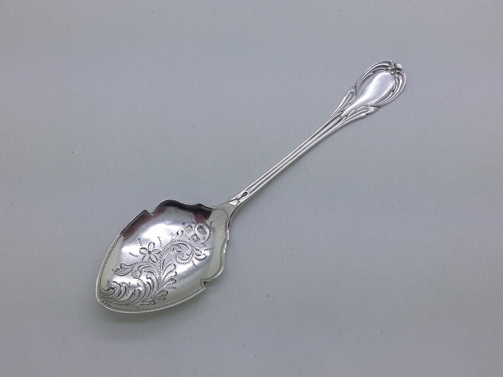 Edwardian 1905 Sterling Silver Art Nouveau Jam Spoon Hallmarked Birmingham (1 of 8)