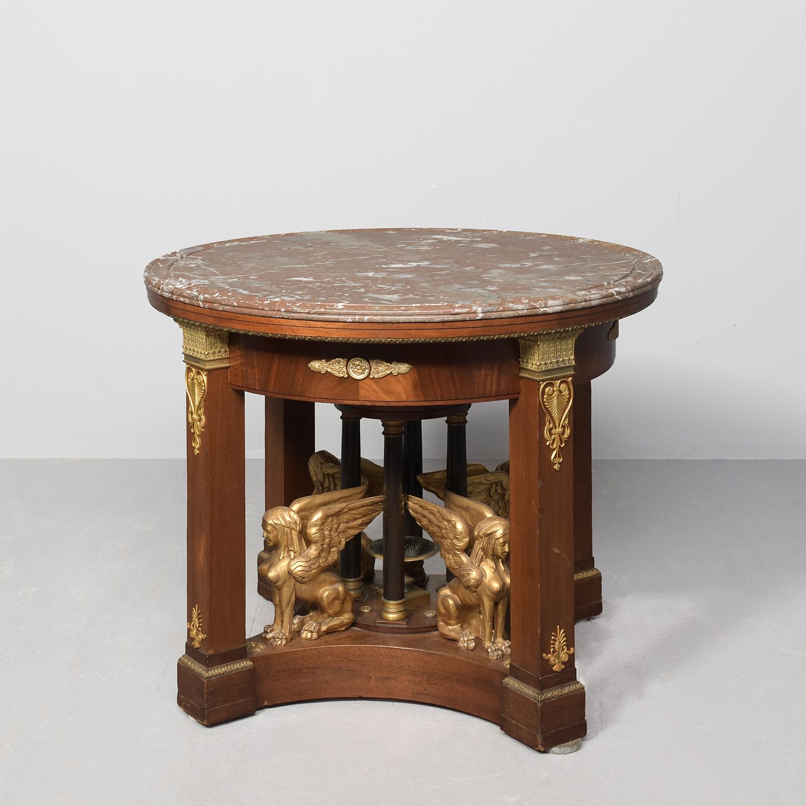 French Mahogany and Ormolu Mounted Marble-topped Table/gueridon (1 of 10) French Mahogany and Ormolu Mounted Marble-topped Table/gueridon (1 of 10)