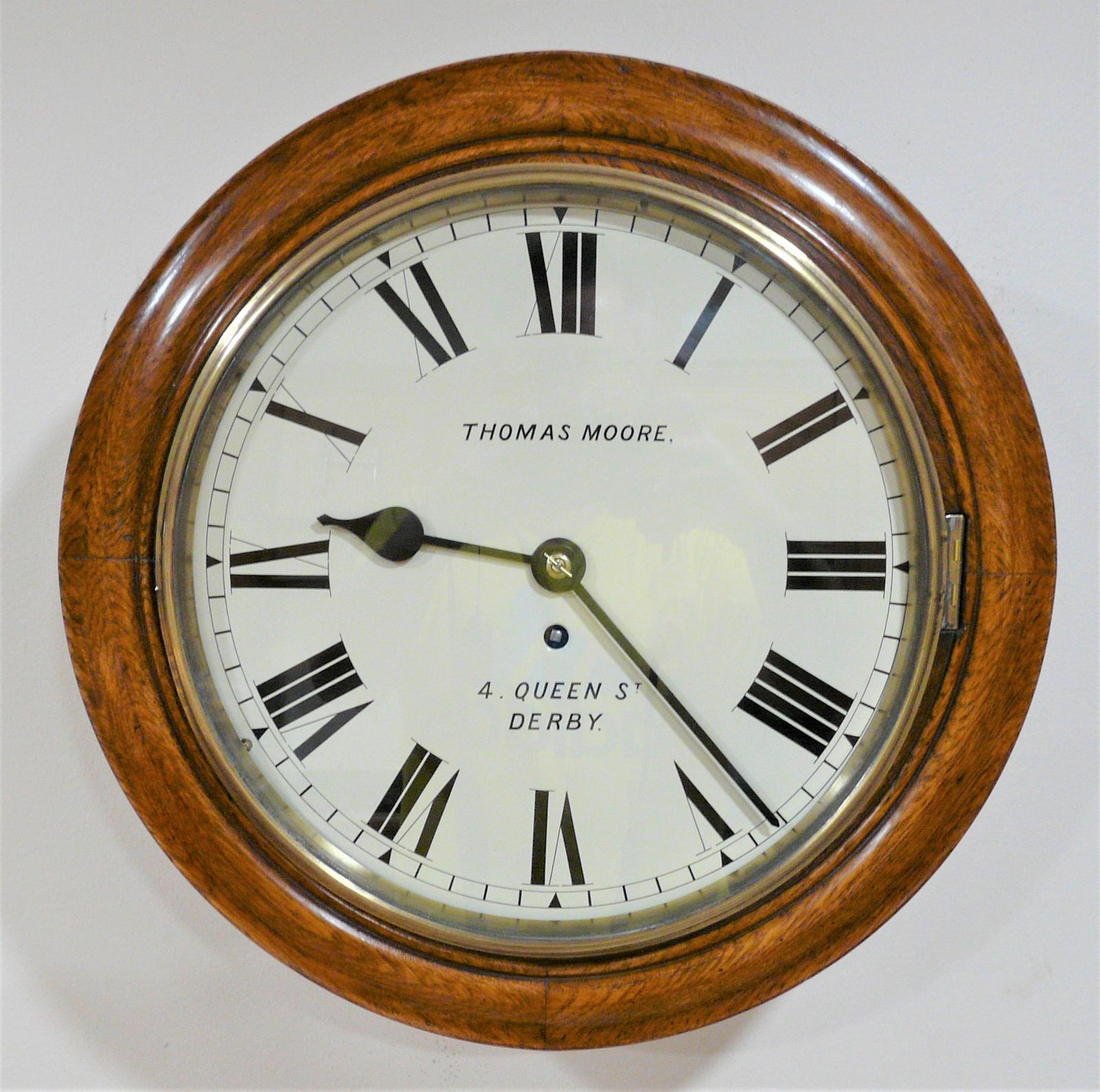 Wonderful 12” English Fusee Dial Timepiece by Thomas Moore 1870 (1 of 3) Wonderful 12” English Fusee Dial Timepiece by Thomas Moore 1870 (1 of 3)