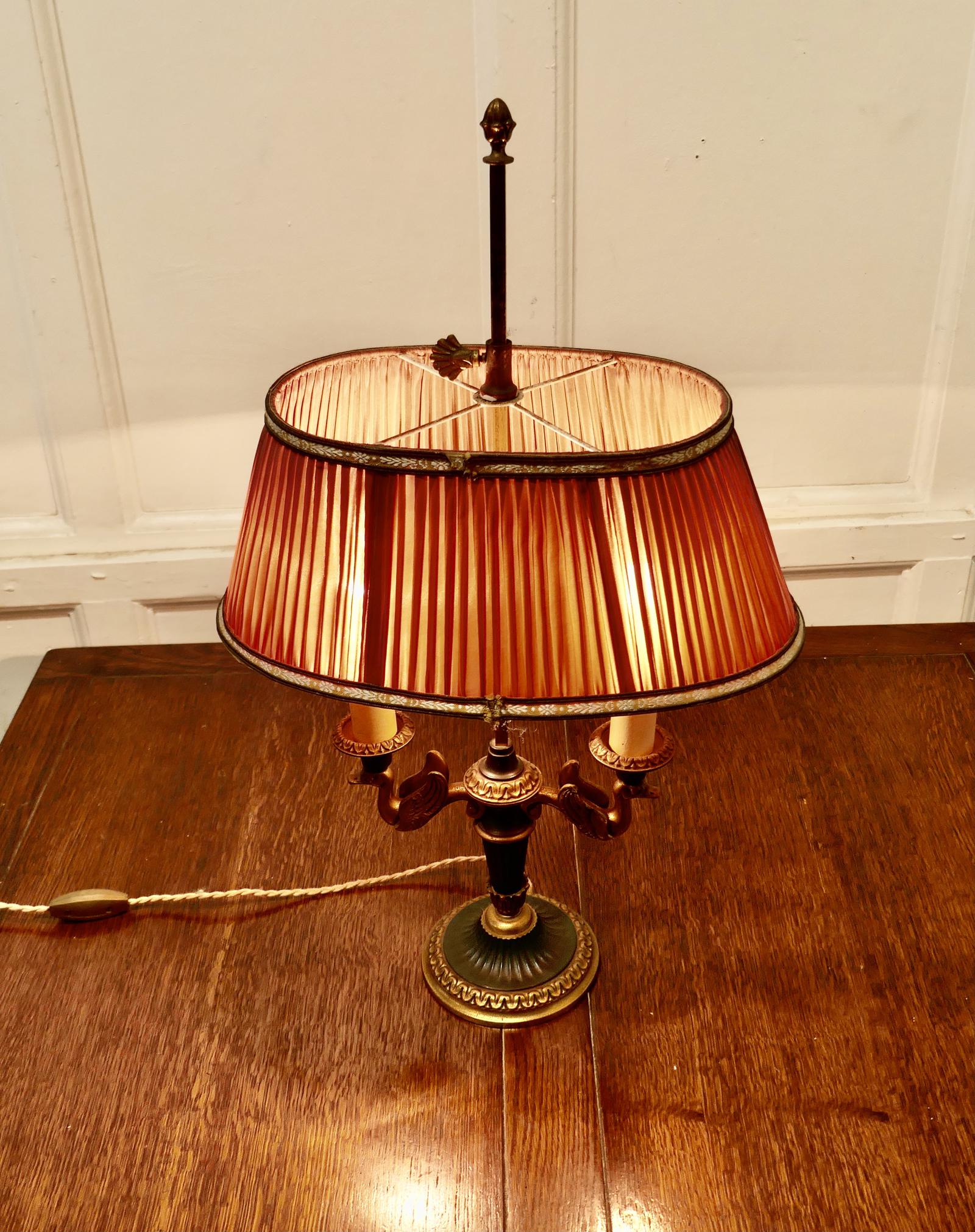 French Empire Style Brass Desk Lamp with Rose Pink Shade (1 of 9) French Empire Style Brass Desk Lamp with Rose Pink Shade (1 of 9)