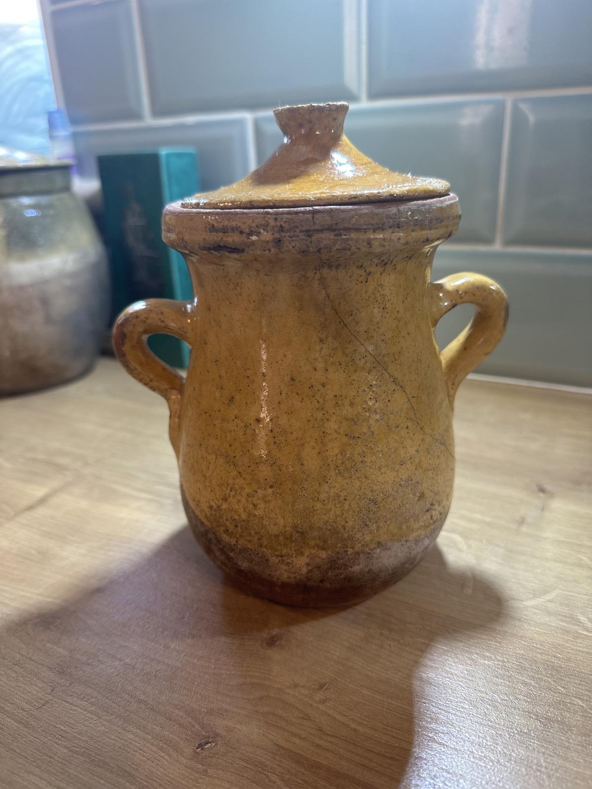 19th Century French Provençal Ochre Glazed Confit Pot & Lid (1 of 5) 19th Century French Provençal Ochre Glazed Confit Pot & Lid (1 of 5)
