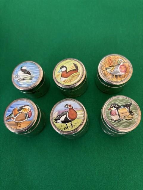 A Set of Six Silver & Enameled Cylindrical Silver Boxes (1 of 3) A Set of Six Silver & Enameled Cylindrical Silver Boxes (1 of 3)