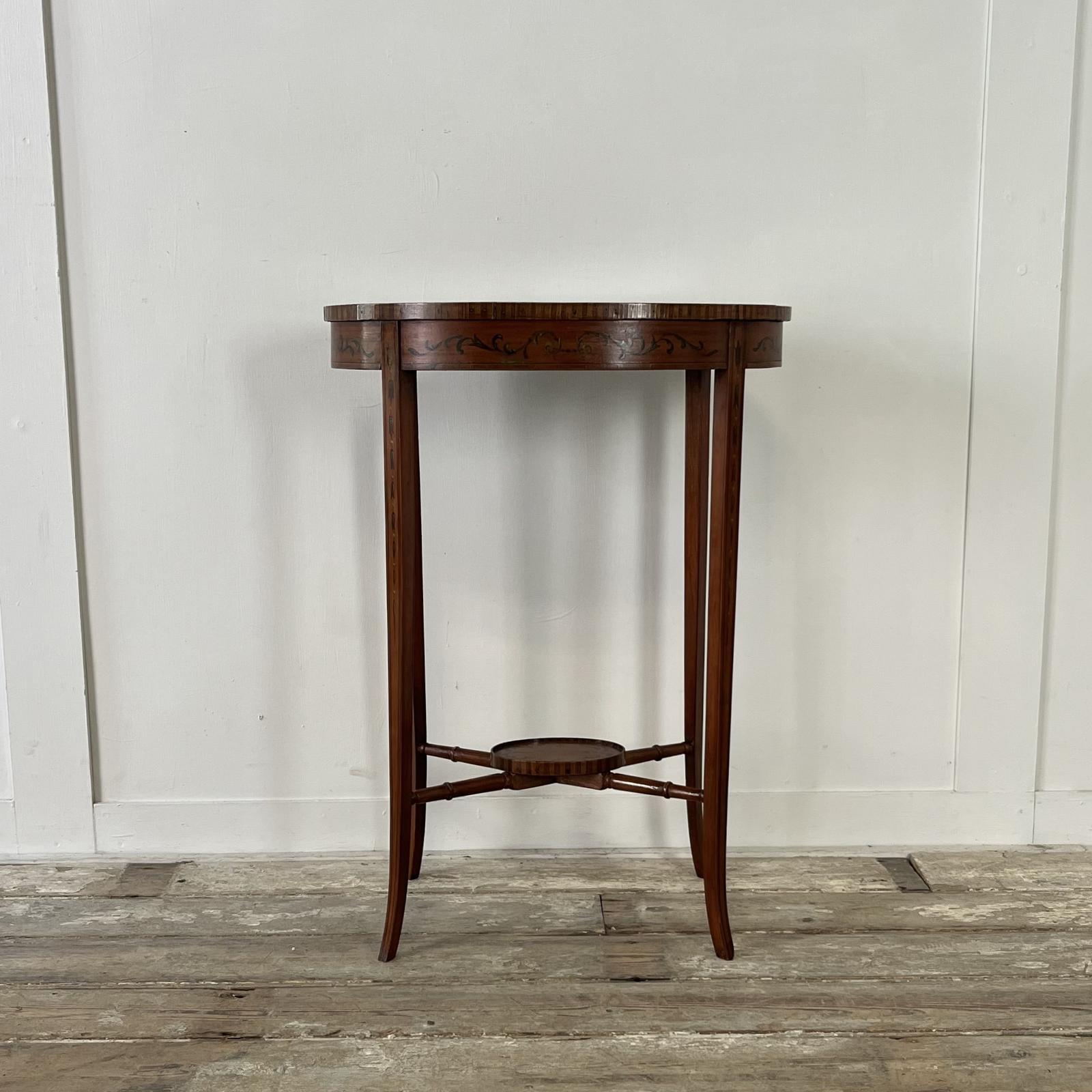 Edwardian Decorated Satinwood Side Table (1 of 13)