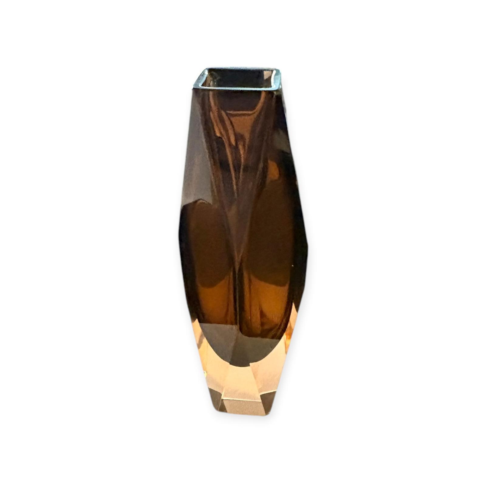 Mid Century Murano Sommerso Amber & Smoke Glass Vase (1 of 6) Mid Century Murano Sommerso Amber & Smoke Glass Vase (1 of 6)