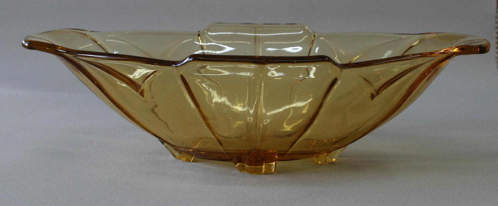 Sowerby Art Deco Amber Bowl (1 of 3)