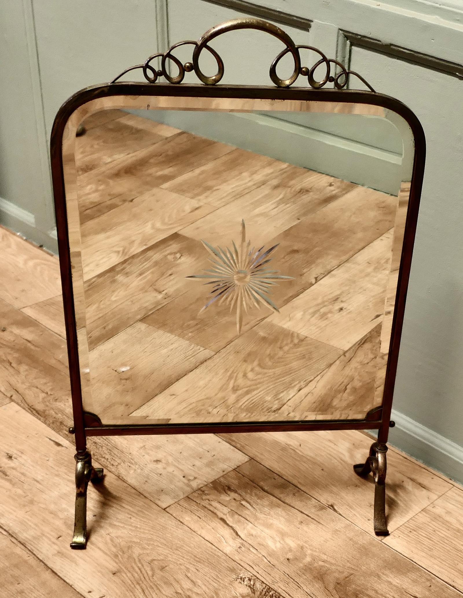 Fine Quality Art Deco Brass & Sunburst Mirror Fire Screen (1 of 6) Fine Quality Art Deco Brass & Sunburst Mirror Fire Screen (1 of 6)