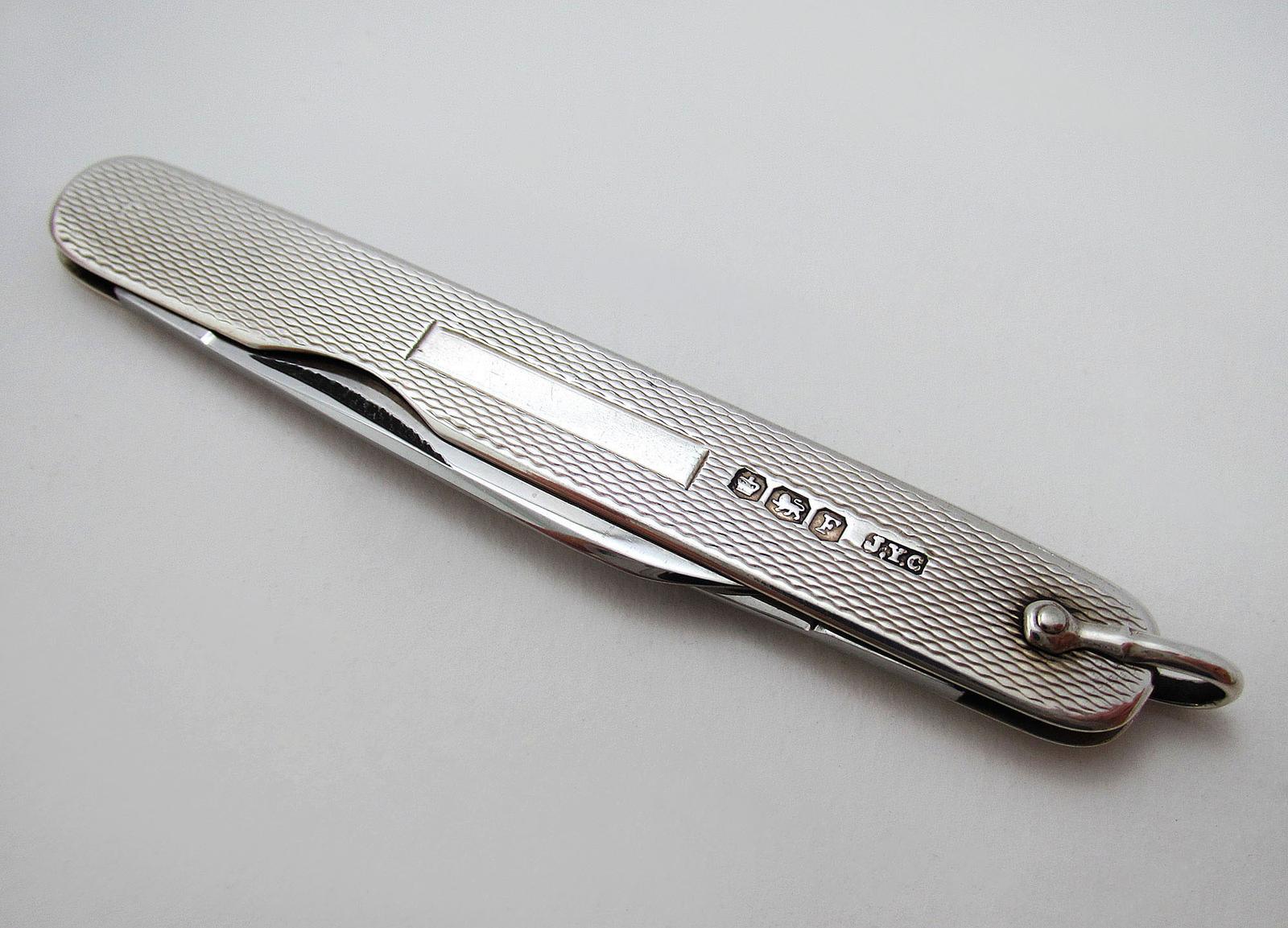 Superb Quality JY Cowlishaw Vintage Sterling Silver Stainless Steel Pocket Double Folding Knife Penknife Sheffield 1948 (1 of 6)