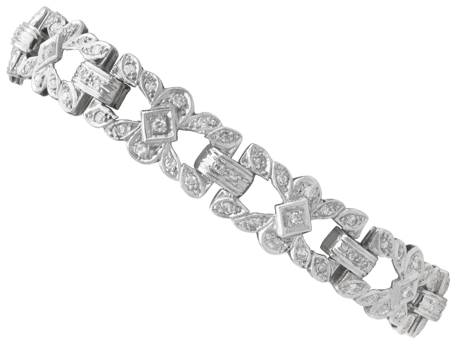 Antique 4.83ct Diamond & Platinum Bracelet c.1925 (1 of 17)
