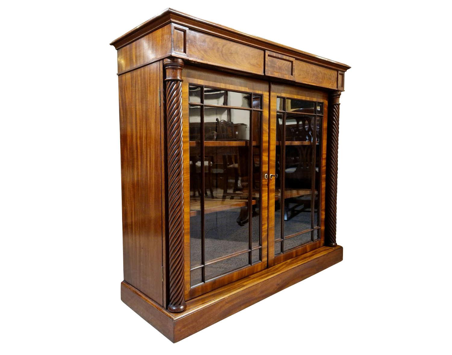 Georgian Flame Mahogany Bookcase (1 of 4)