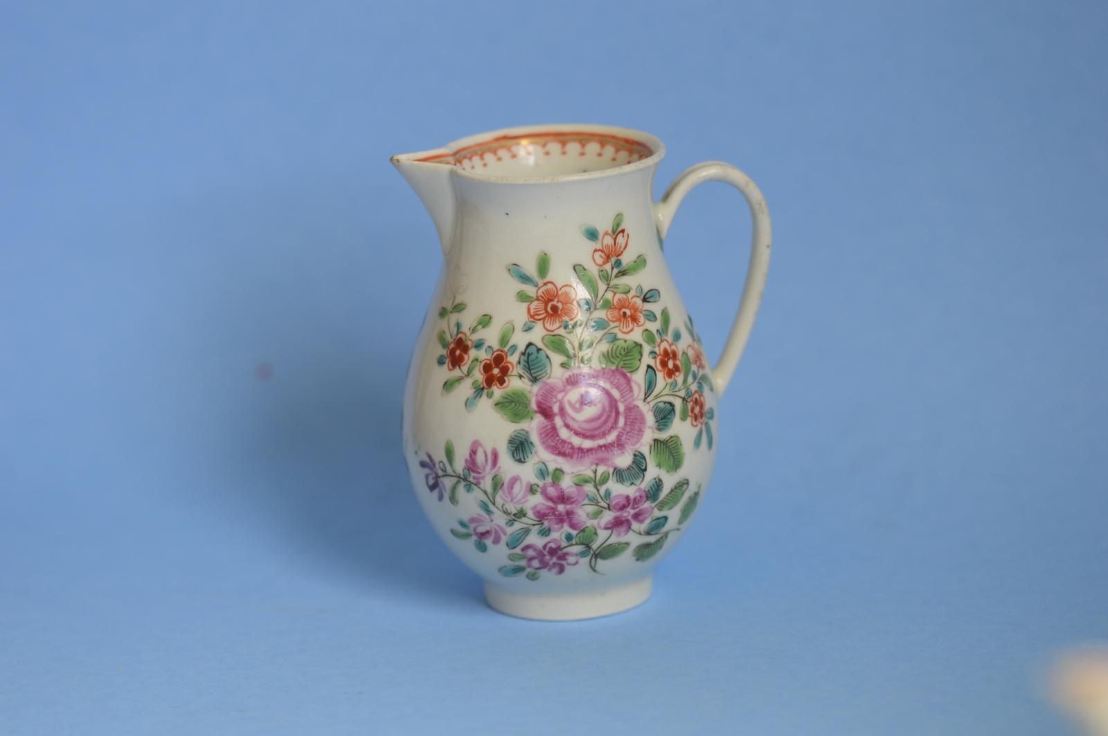 18th Century Worcester Floral Porcelain Sparrow Beak Jug (1 of 5)