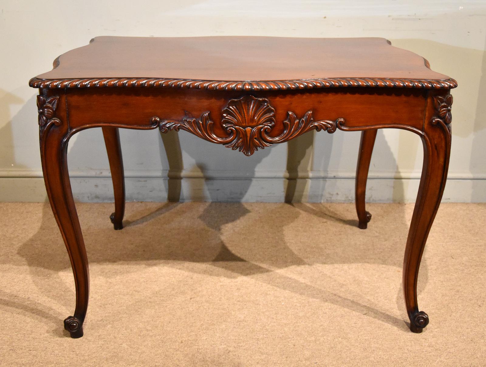 19th Century Serpentine Mahogany Centre Table (1 of 8)