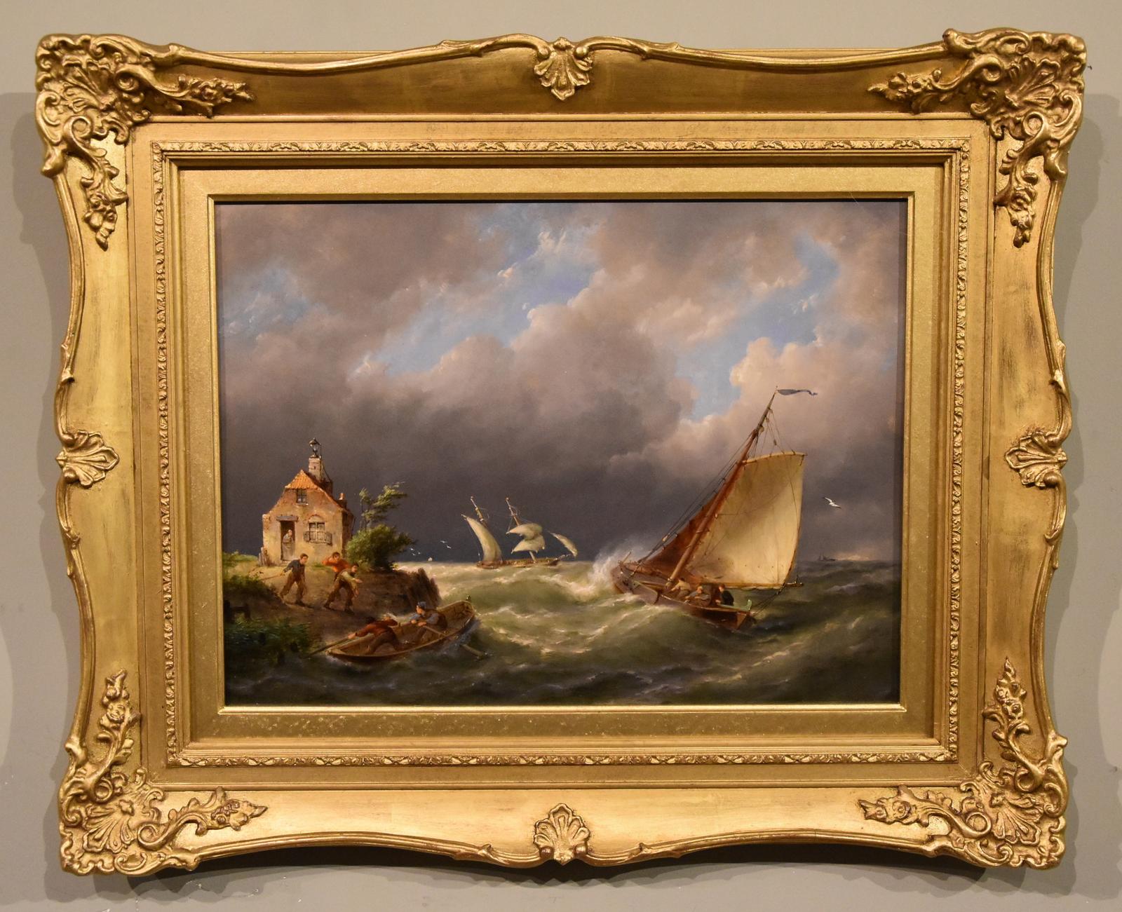 Oil Painting by Pieter Cornelis Dommersen - On the Isle of Ameland, Holland (1 of 6)