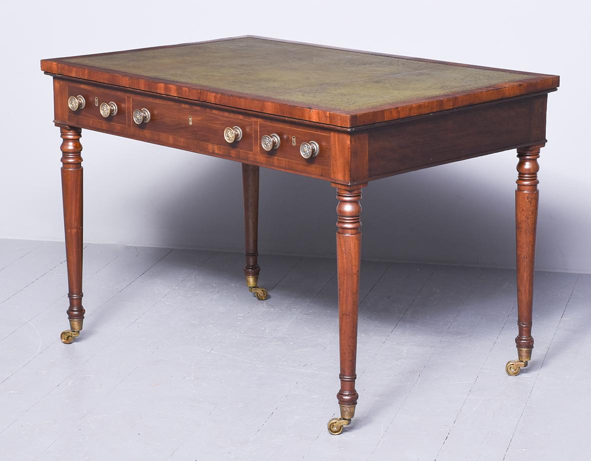 George III Mahogany Partners Writing Table with Green Leather Writing Surface (1 of 1) George III Mahogany Partners Writing Table with Green Leather Writing Surface (1 of 1)