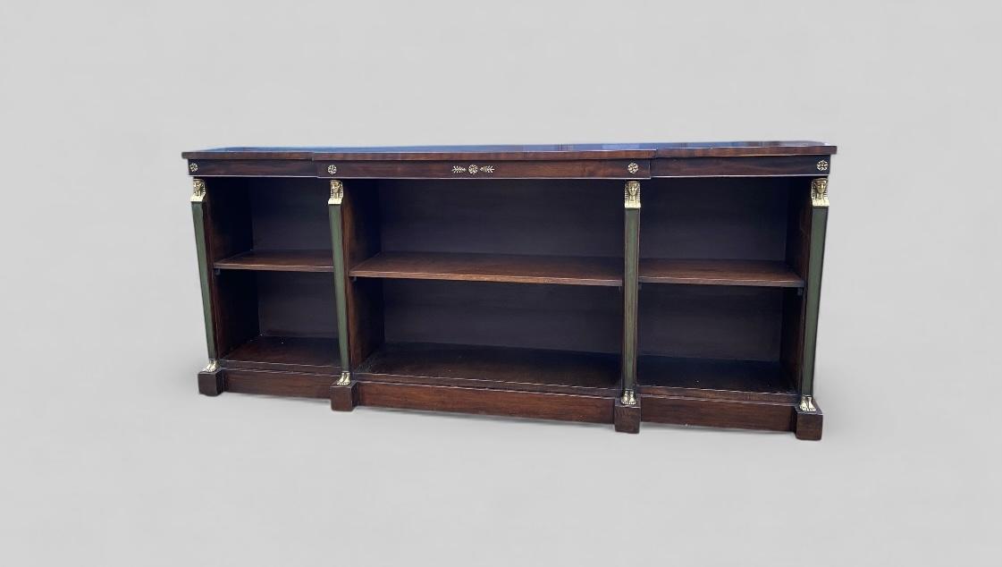 Mahogany Bookcase Neo-classical Egyptian Revival Style (1 of 14)