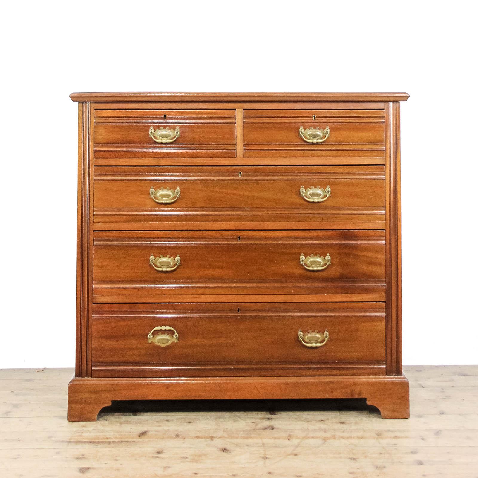 Antique Edwardian Satin Walnut Chest of Drawers (1 of 8)