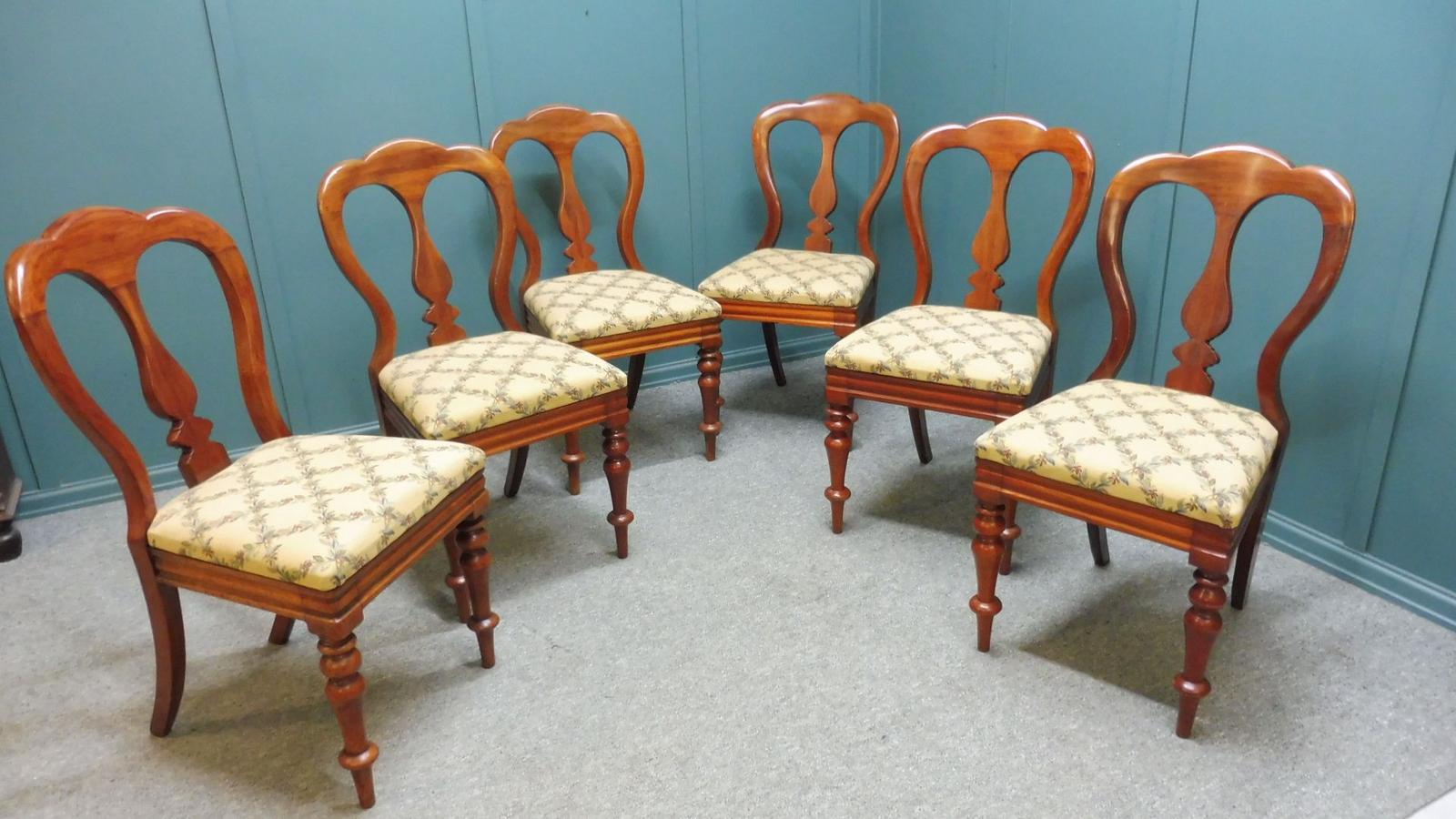 Set of 6 Victorian Balloon Back Dining Chairs (1 of 10)