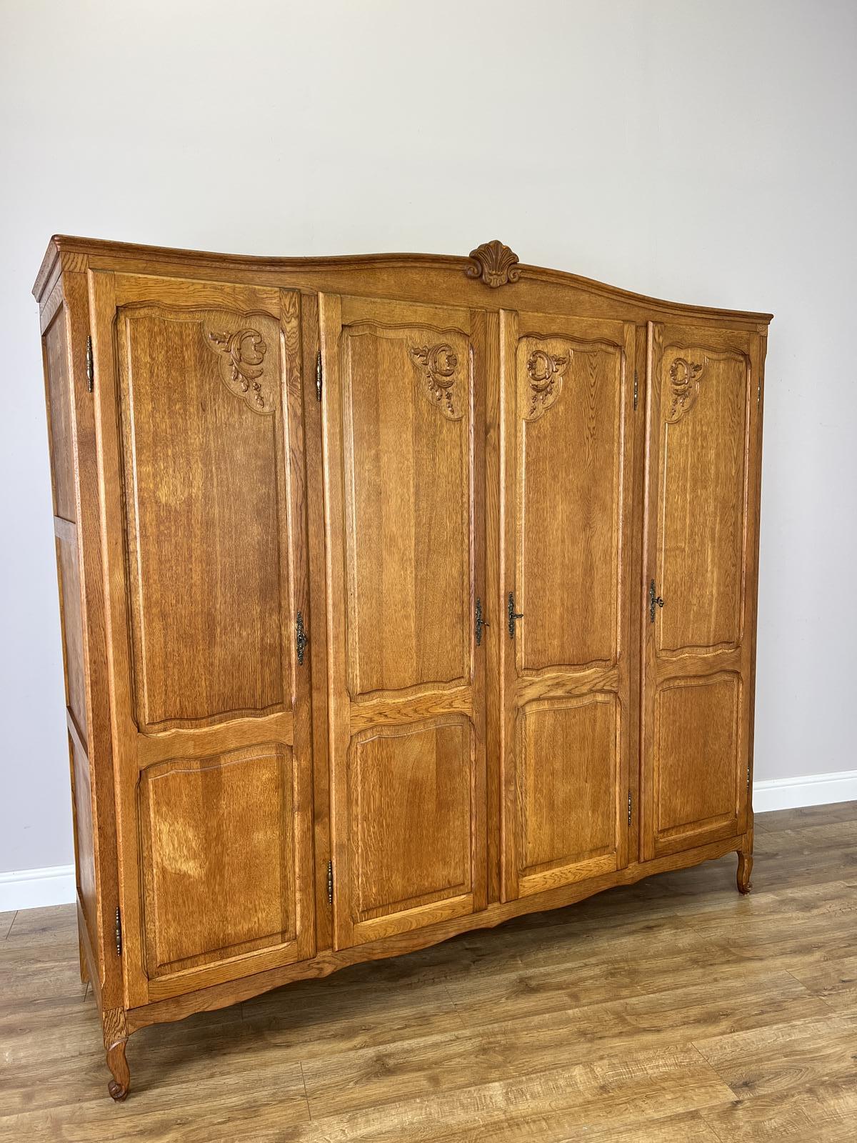Wardrobe Vintage French Style Four Door Oak Carved Armoire (1 of 12) Wardrobe Vintage French Style Four Door Oak Carved Armoire (1 of 12)