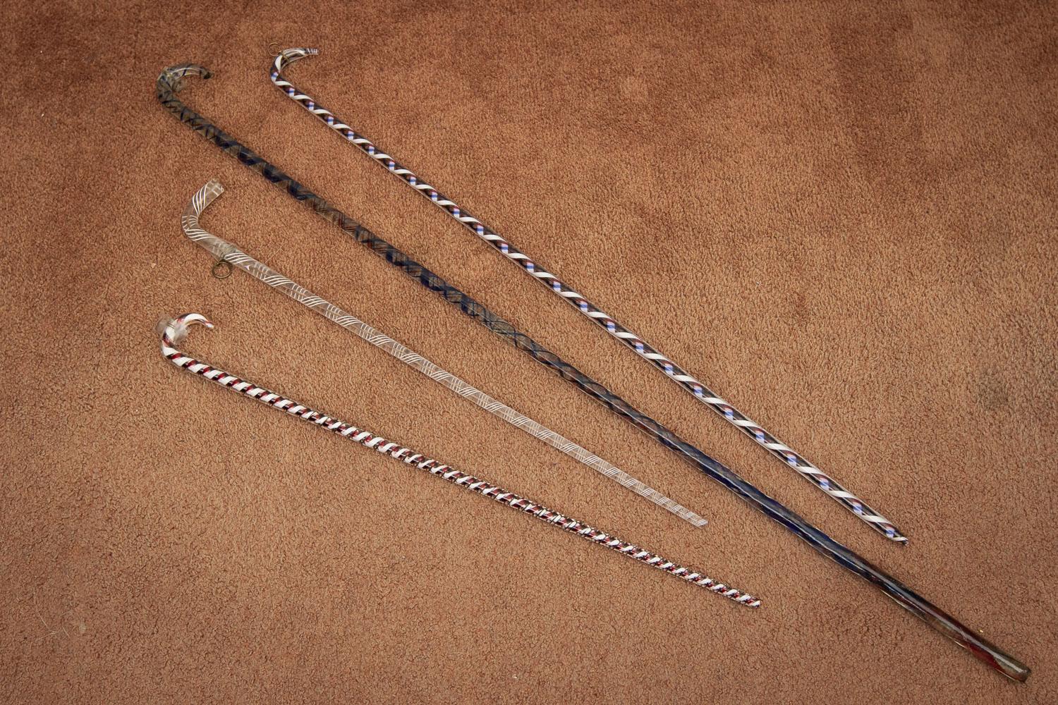 Four Nailsea "Friggers" Walking Sticks (1 of 3)