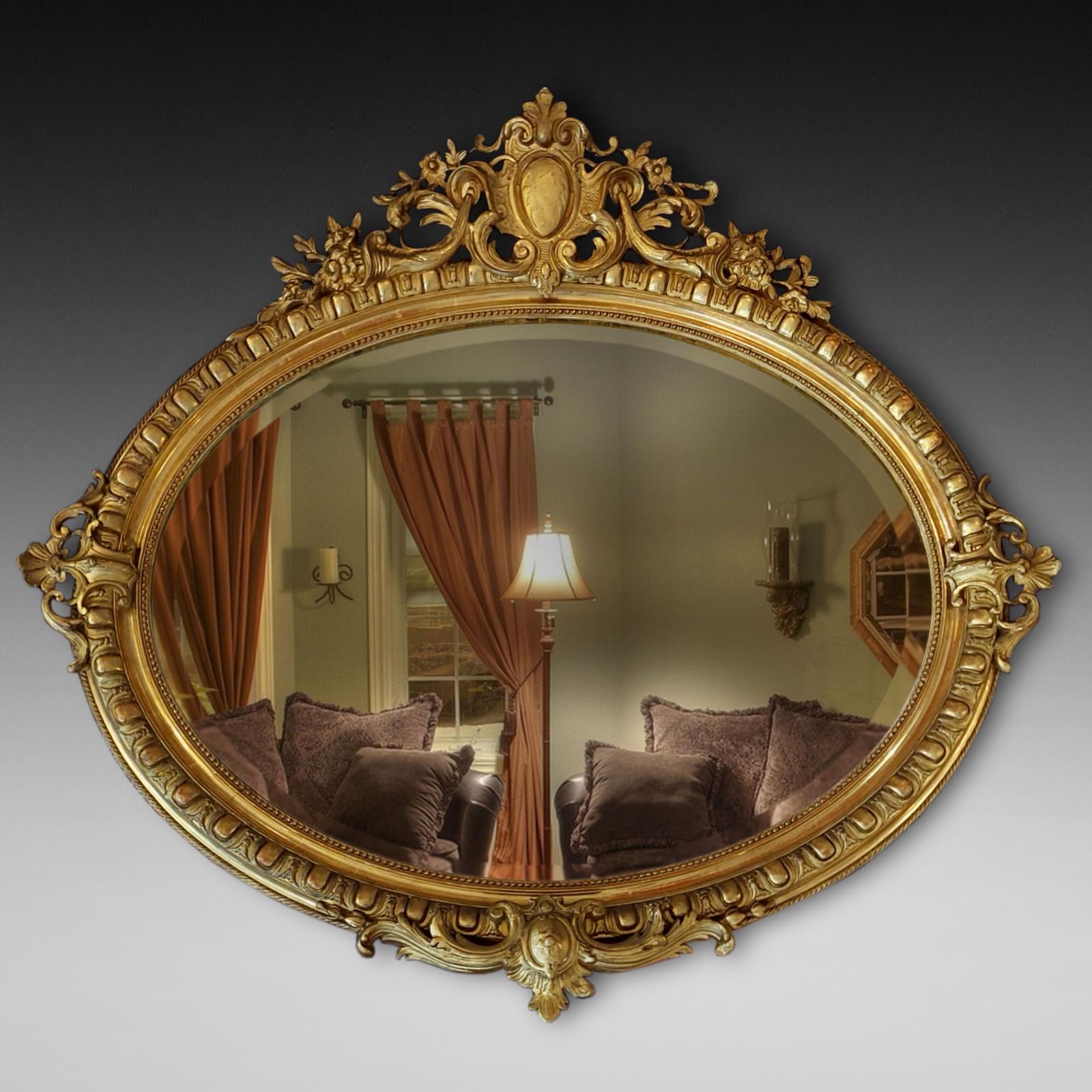 Victorian Giltwood Rococo Style Mirror (1 of 11)