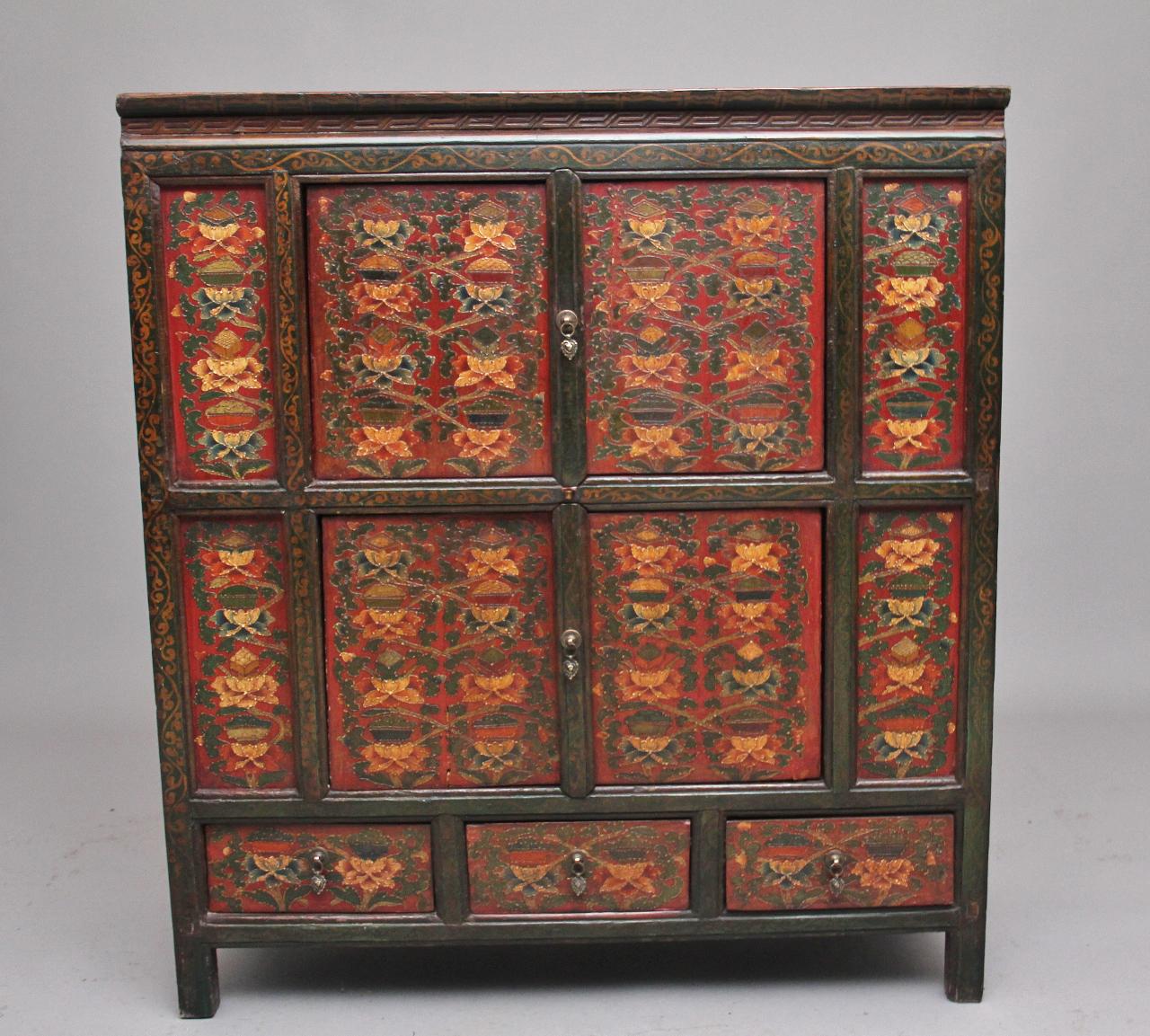 19th Century Painted Tibetan Side Cabinet (1 of 12) 19th Century Painted Tibetan Side Cabinet (1 of 12)