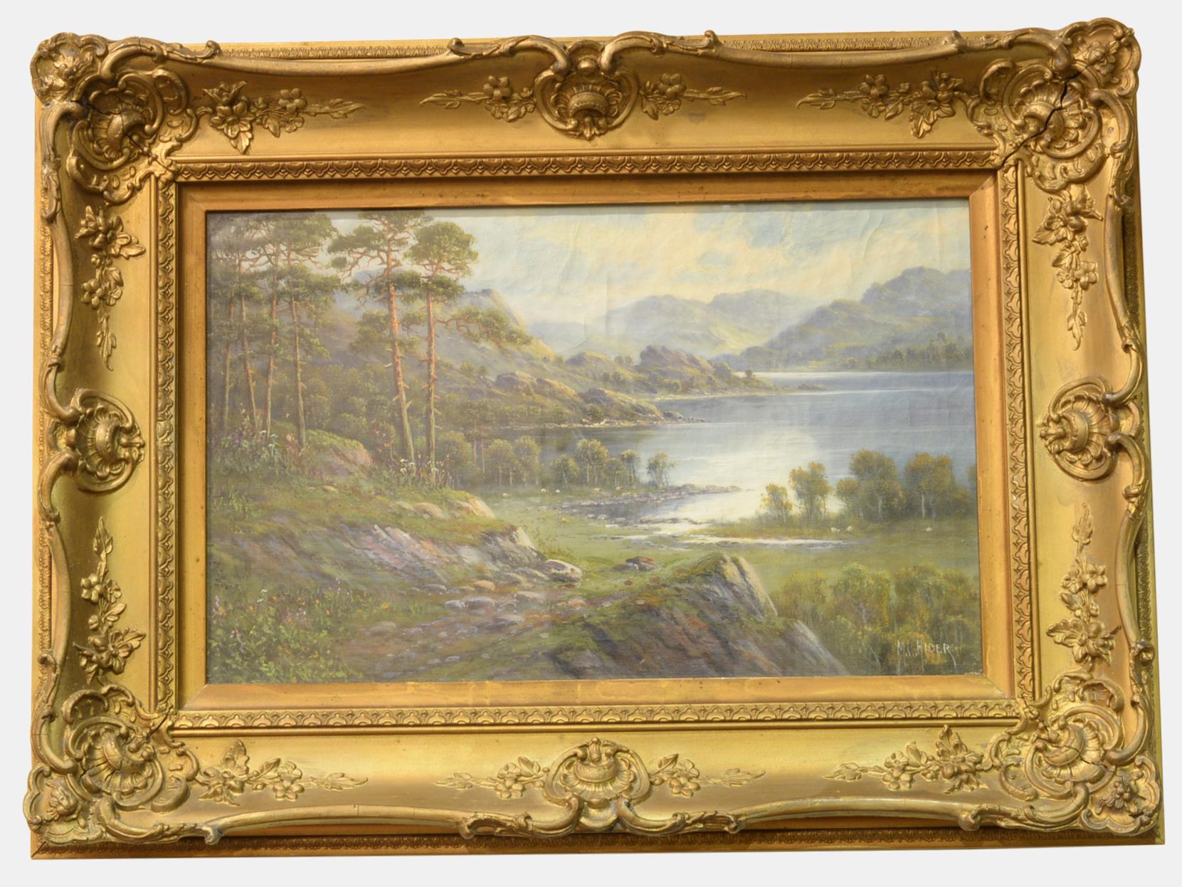 19th Century Oil on Canvas of Highland Lake (1 of 1) 19th Century Oil on Canvas of Highland Lake (1 of 1)