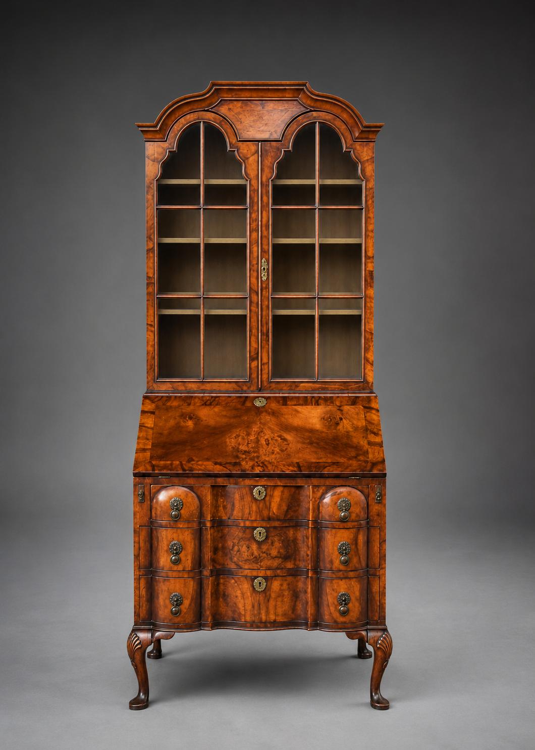 Queen Anne Walnut Bureau Bookcase (1 of 10) Queen Anne Walnut Bureau Bookcase (1 of 10)