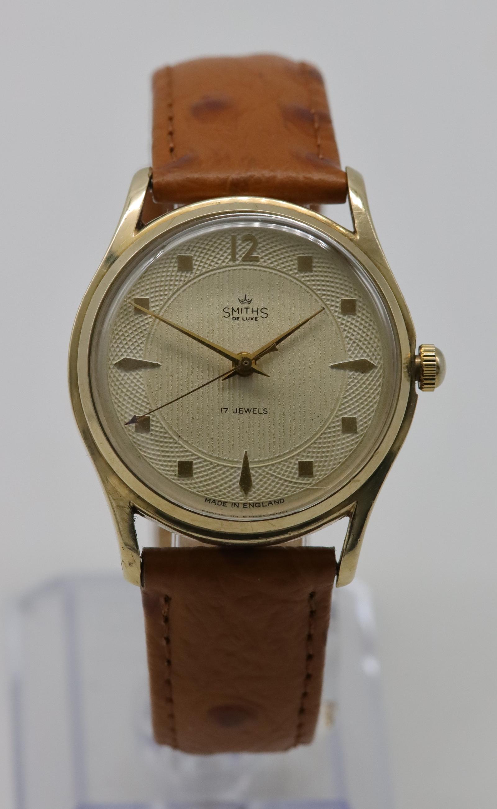1956 Smiths De Luxe 9K Gold Wristwatch (1 of 8)