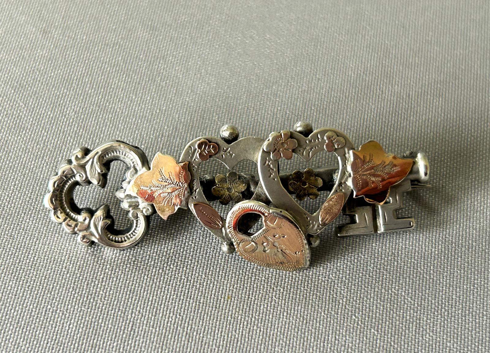 Key to my Heart Silver & Gold Victorian Sweetheart Brooch (1 of 5) Key to my Heart Silver & Gold Victorian Sweetheart Brooch (1 of 5)