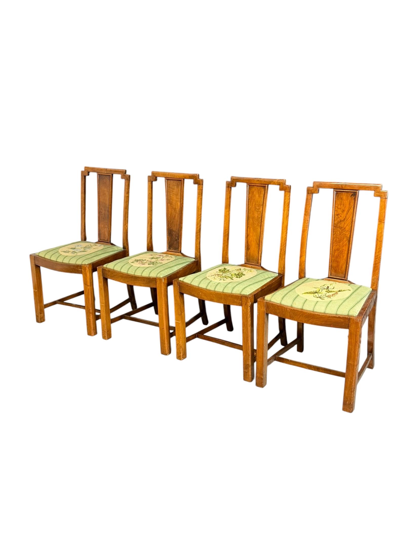 Set of Four Art Deco Antique Maple Wood Dining Chairs (1 of 11) Set of Four Art Deco Antique Maple Wood Dining Chairs (1 of 11)