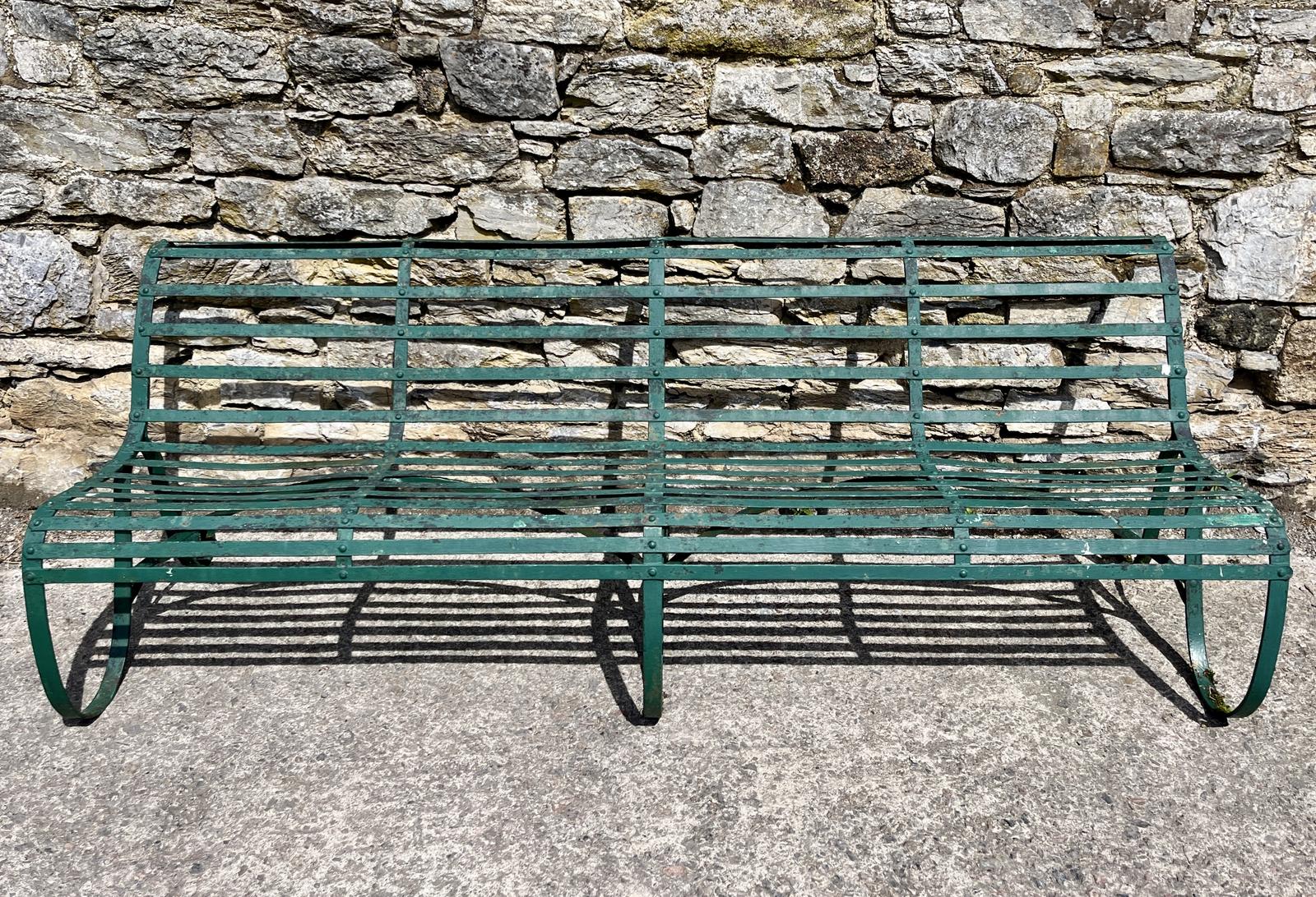 Large Antique Strapwork Garden Bench (1 of 13)