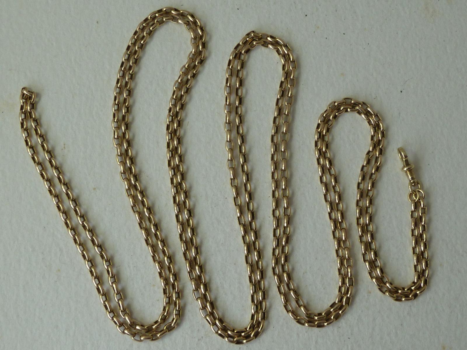 Victorian 14 Carat Yellow Gold Long Guard Chain 70" 178cm 41 Grams Marked Connell (1 of 12)