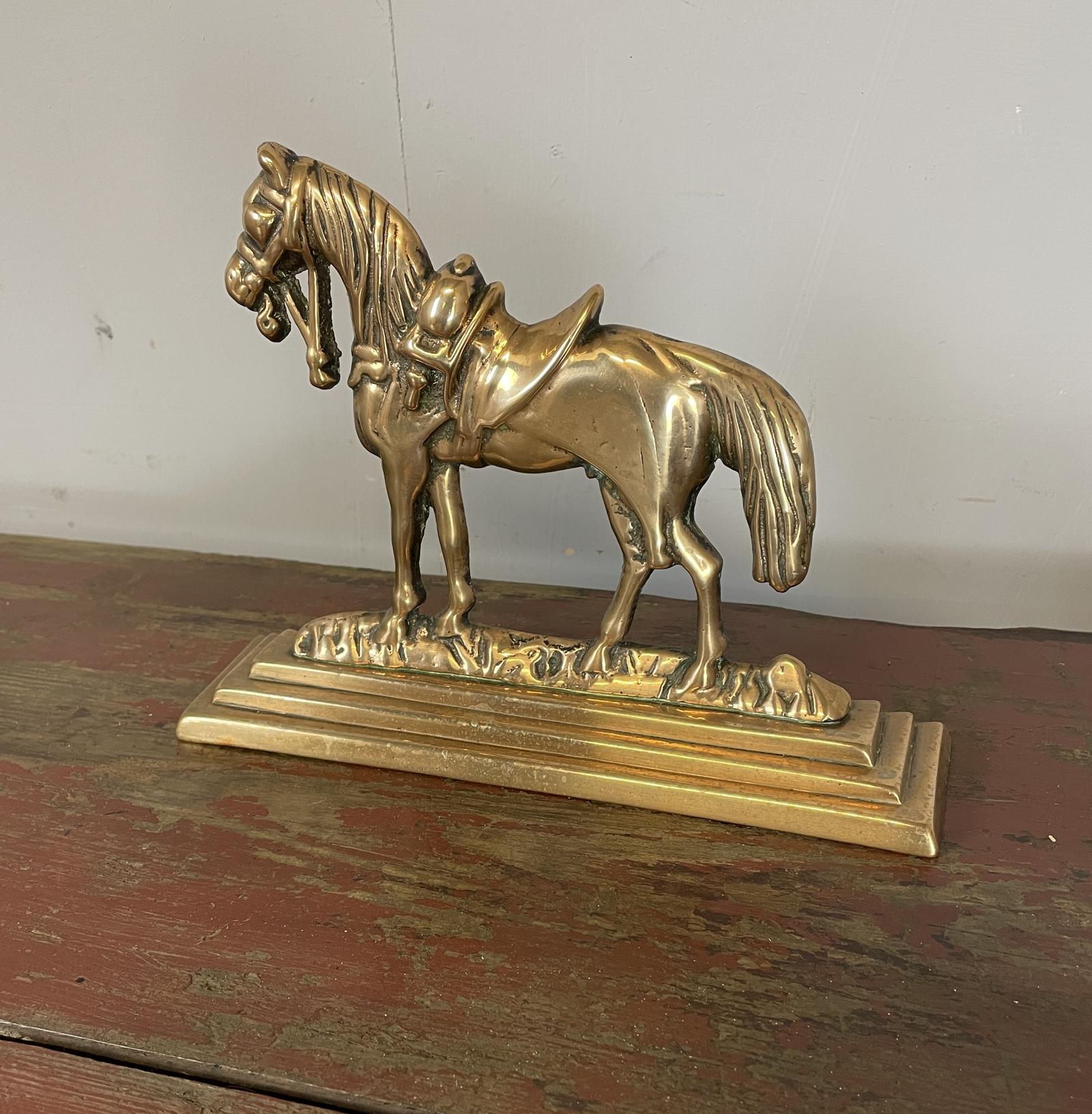 C19th Cast Brass Horse Door Stop (1 of 5)