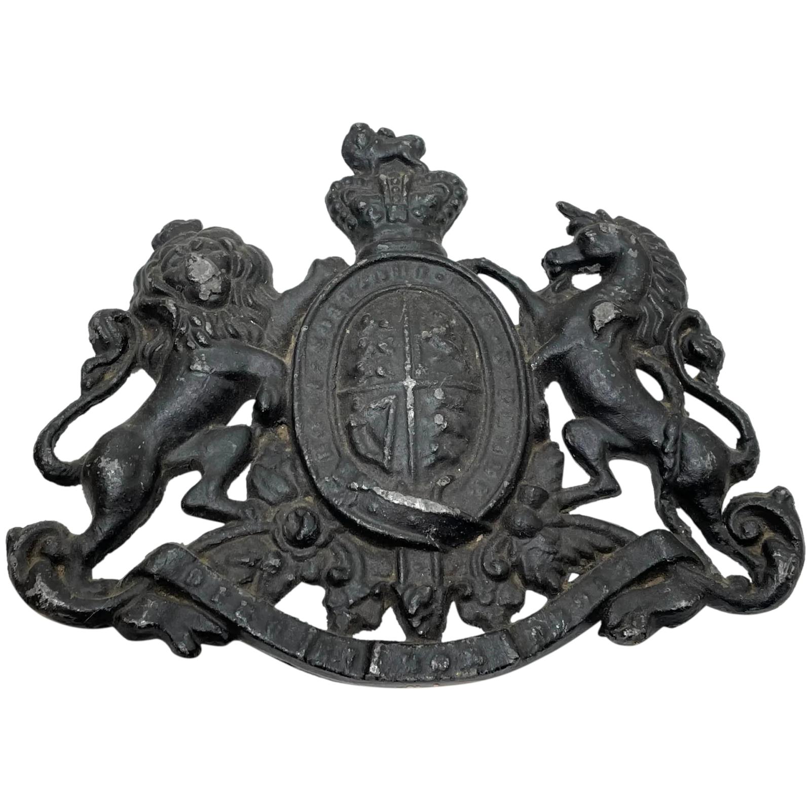 Antique Victorian Lead British Royal Coat Arms Plaque (1 of 12) Antique Victorian Lead British Royal Coat Arms Plaque (1 of 12)