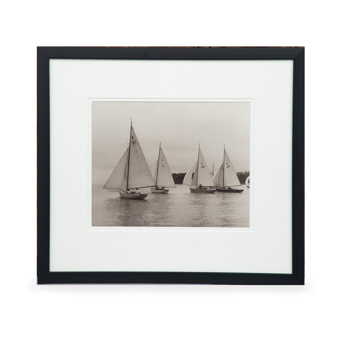 Gelatine Print of Boats in Light Airs Sailing in 1954 Cowes Regatta (1 of 2)