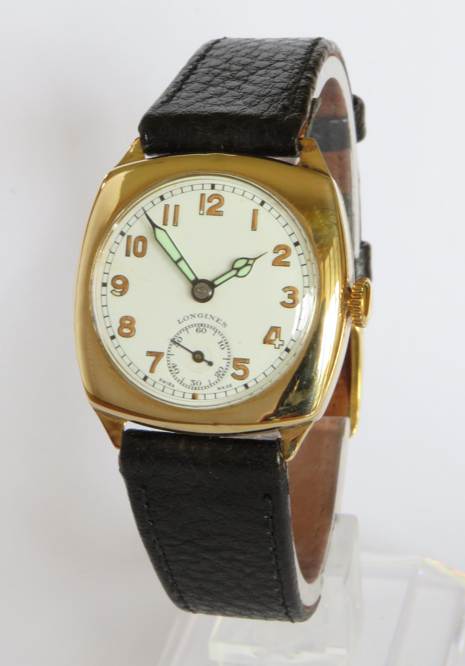 Watch: Gents 9ct Gold Longines Wrist Watch 1945 (1 of 5)