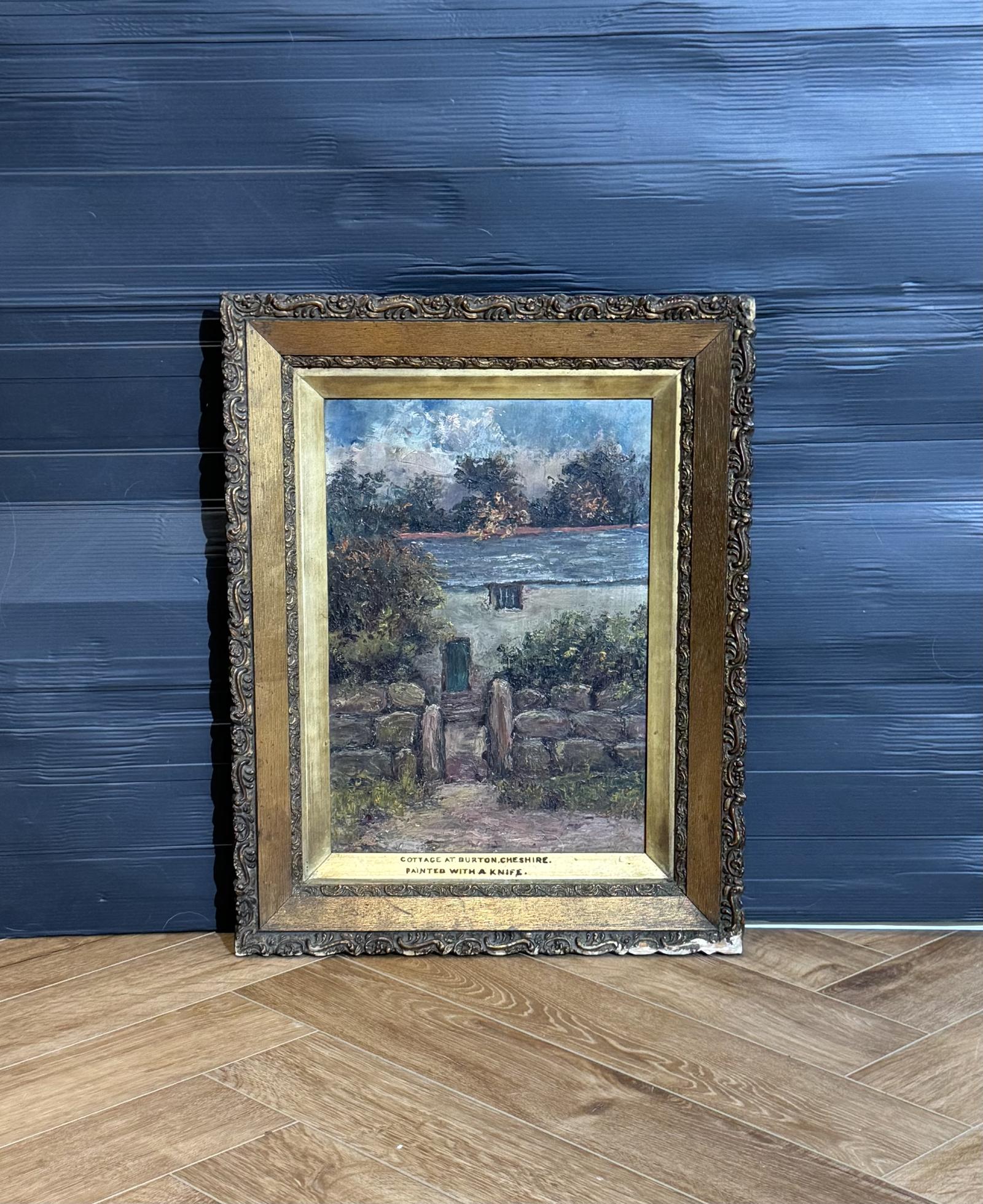 Oil on Board of Cottage at Burton, Cheshire (1 of 7) Oil on Board of Cottage at Burton, Cheshire (1 of 7)