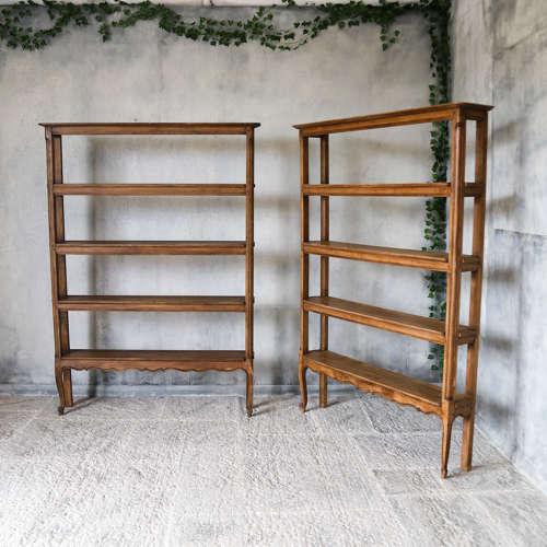 2 x French Late 19th Century Free Standing Solid Oak Display Shelves (1 of 14)