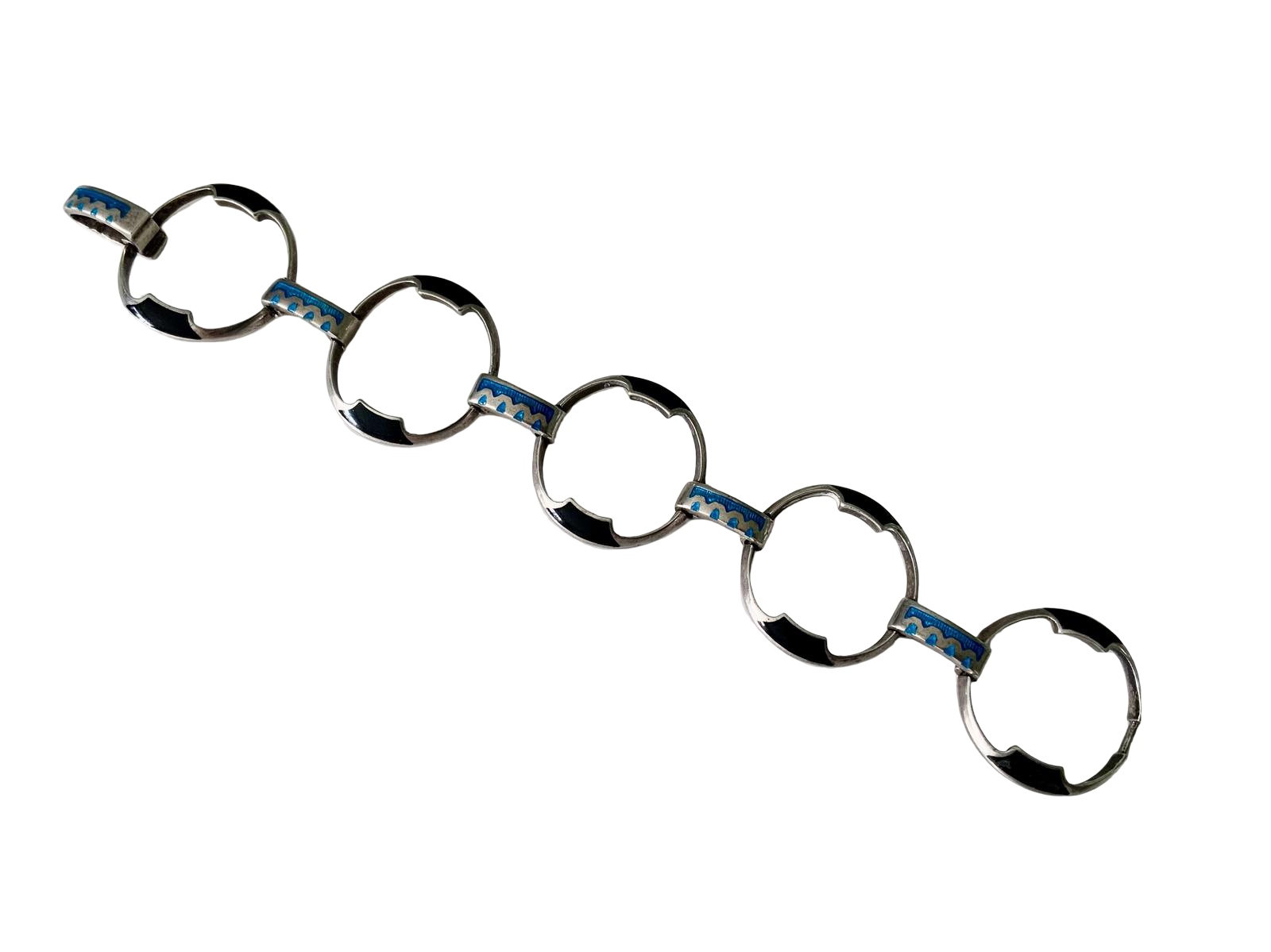 Mid Century Italian Silver & Enamel Bracelet (1 of 5) Mid Century Italian Silver & Enamel Bracelet (1 of 5)