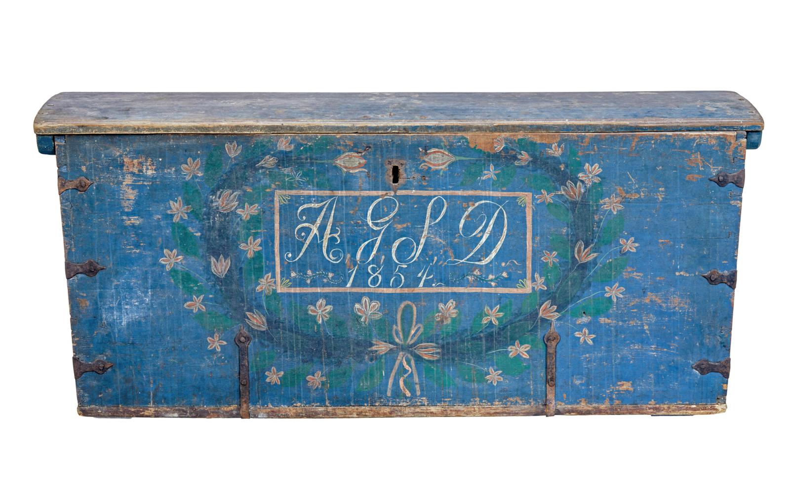 Mid 19th Century Swedish Hand Painted Dome Top Coffer (1 of 8) Mid 19th Century Swedish Hand Painted Dome Top Coffer (1 of 8)