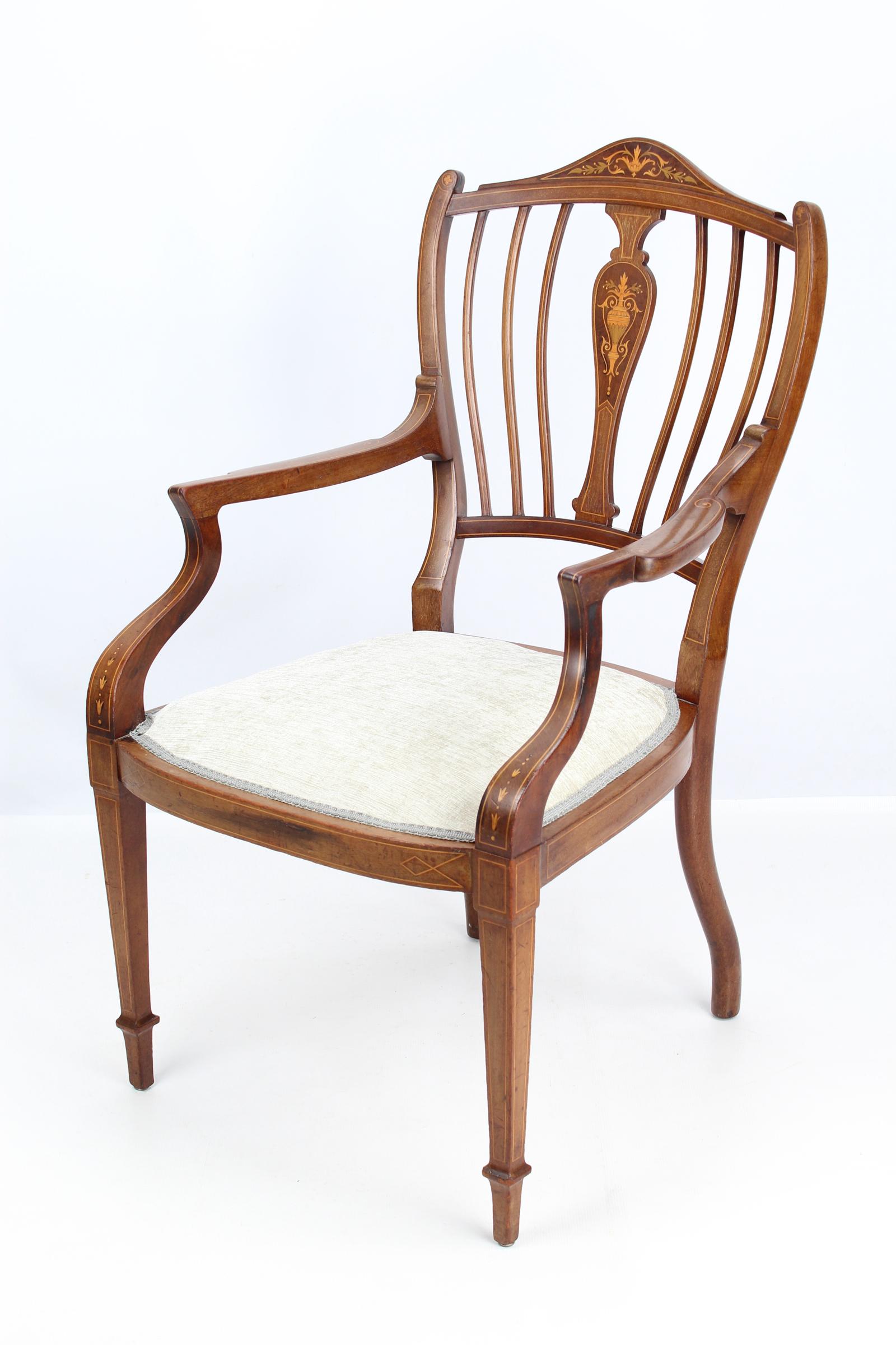 Victorian Inlaid Mahogany Armchair / Desk Chair (1 of 13) Victorian Inlaid Mahogany Armchair / Desk Chair (1 of 13)