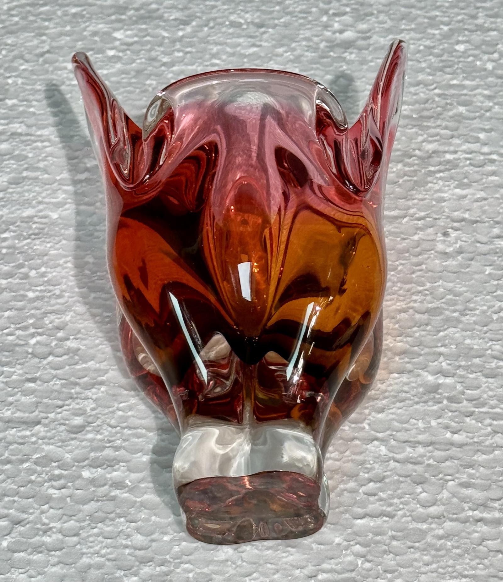 Chribska "Cats Head" Art Glass Vase (1 of 6)