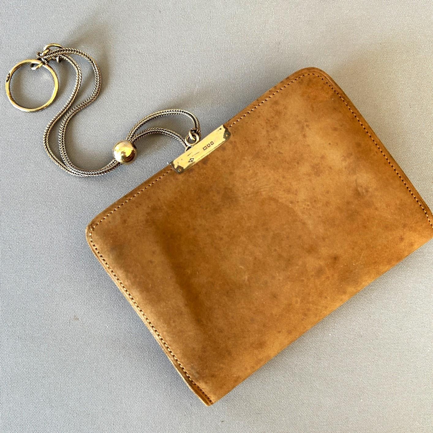 Fabulous George V Silver Gilt & Suede Purse (1 of 8)