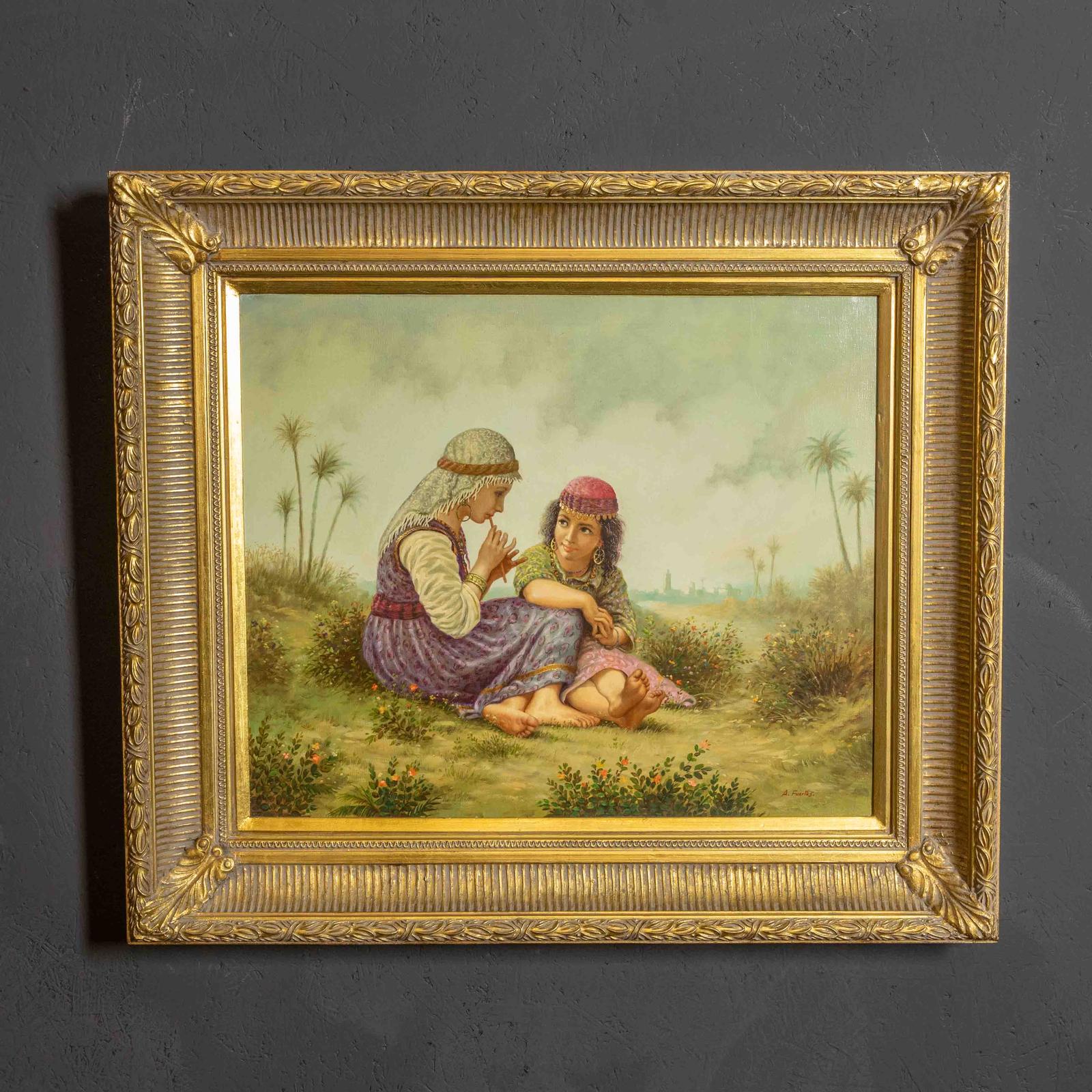 Oil on Canvas of Two Girls (1 of 7)