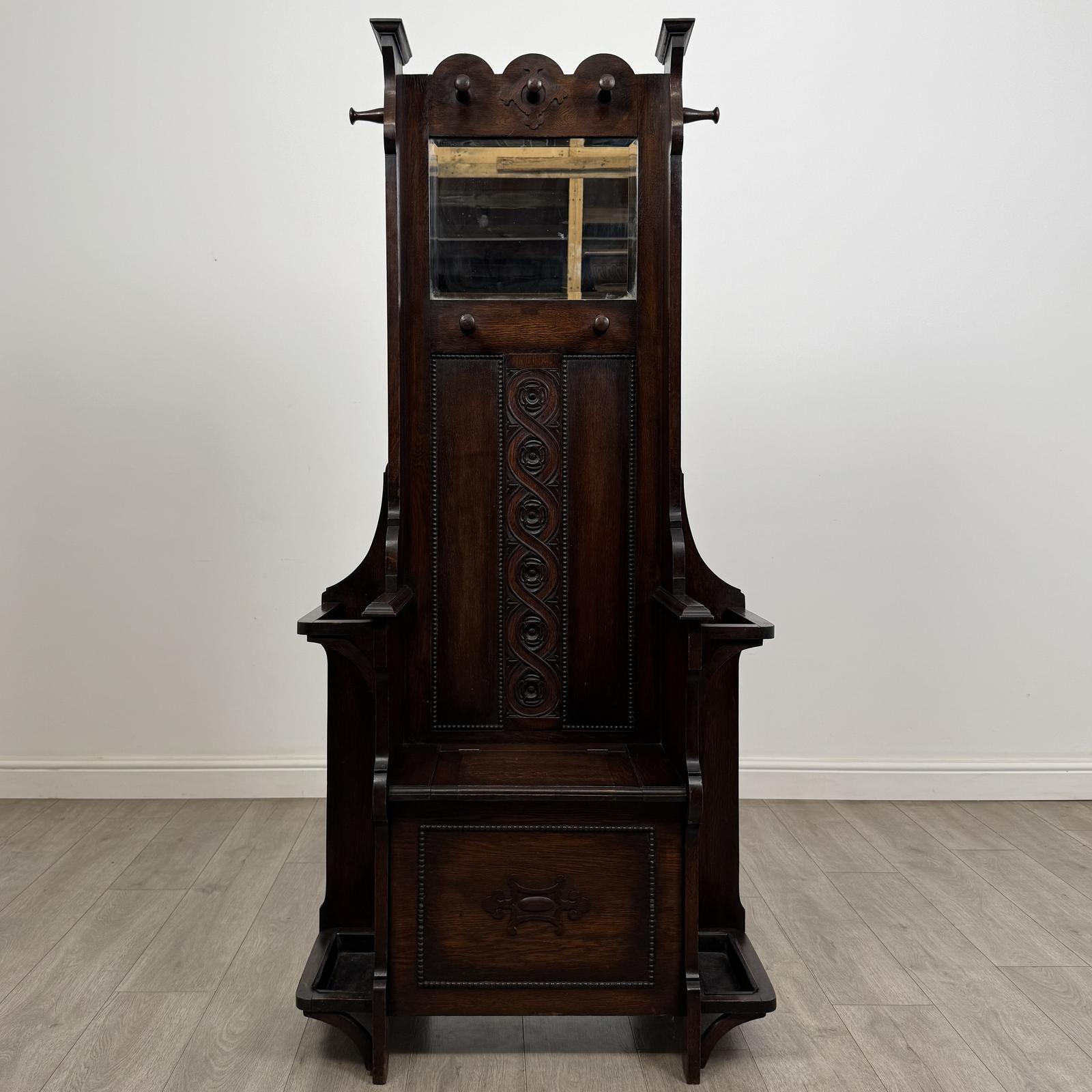 Antique 20th Century Edwardian Hall Stand in Oak (1 of 12) Antique 20th Century Edwardian Hall Stand in Oak (1 of 12)
