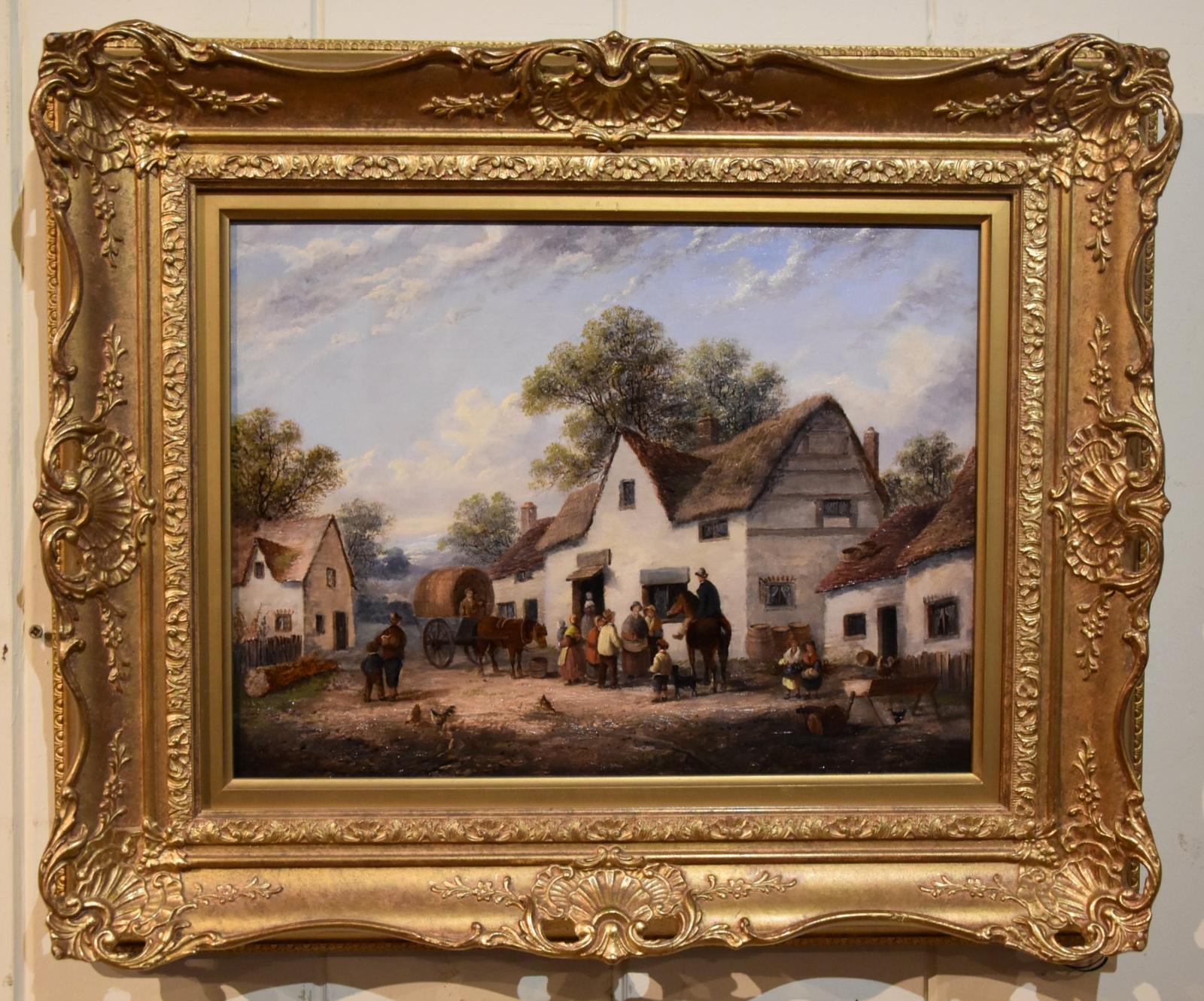 Oil Painting After William Lara - Traveller's Outside the Inn (1 of 5)
