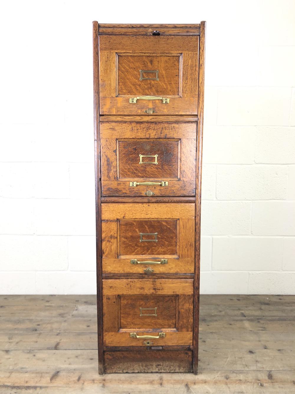 Antique Oak Four Drawer Filling Cabinet (1 of 12) Antique Oak Four Drawer Filling Cabinet (1 of 12)