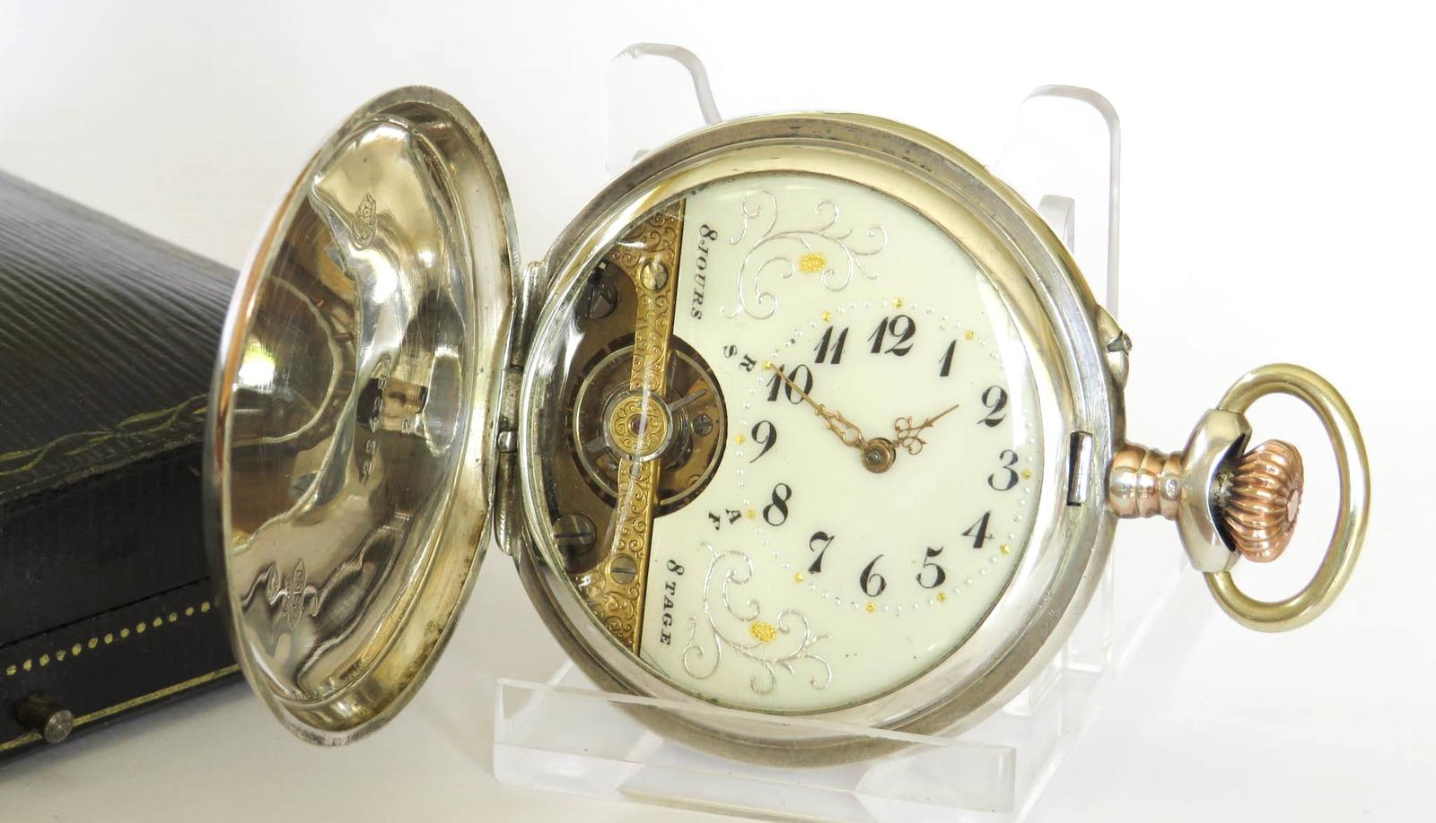 Pocket Watch: Antique Silver Hebdomas Full Hunter Pocket Watch (1 of 5) Pocket Watch: Antique Silver Hebdomas Full Hunter Pocket Watch (1 of 5)
