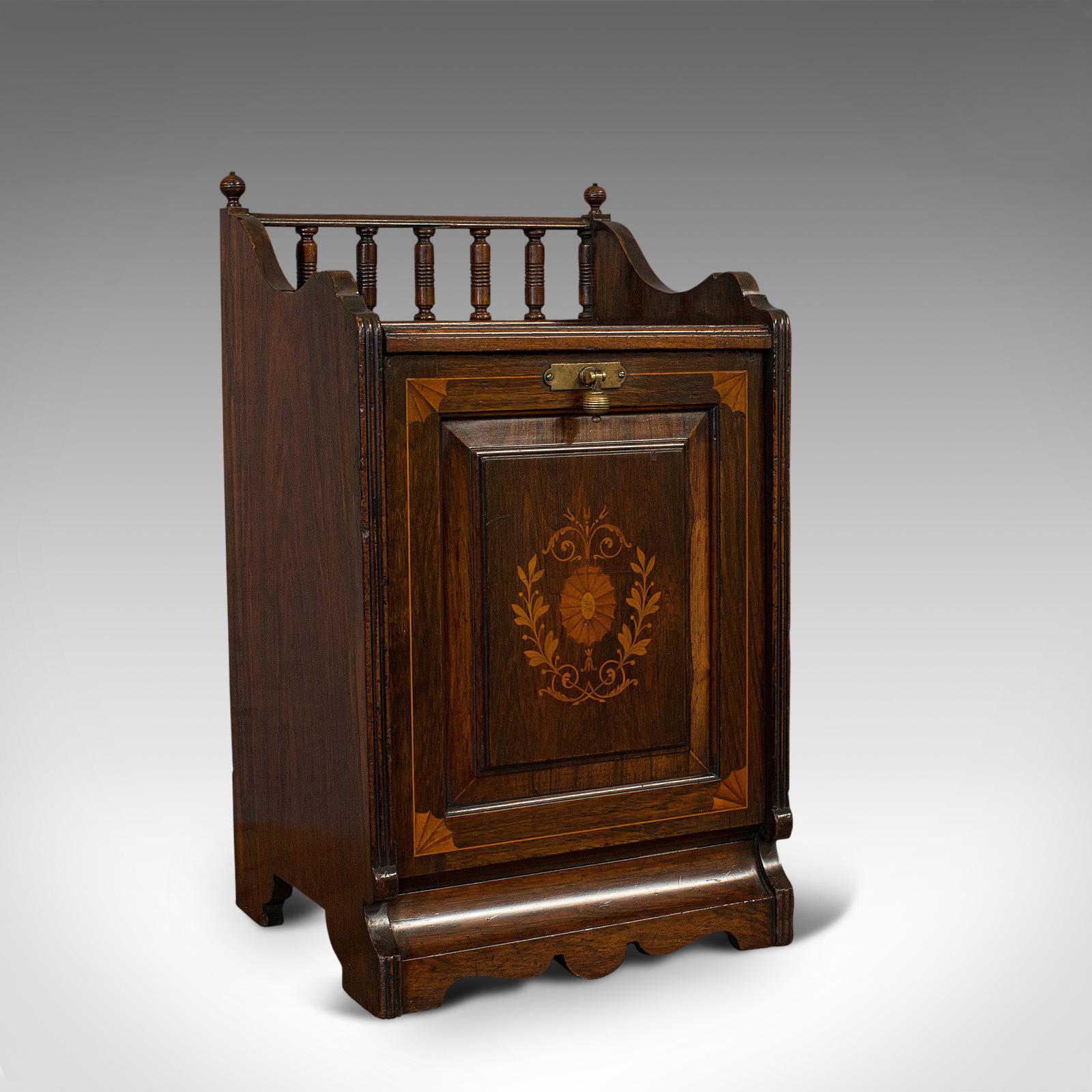 Antique Purdonium, English, Rosewood, Fireside, Cabinet, Edwardian c.1910 (1 of 11)