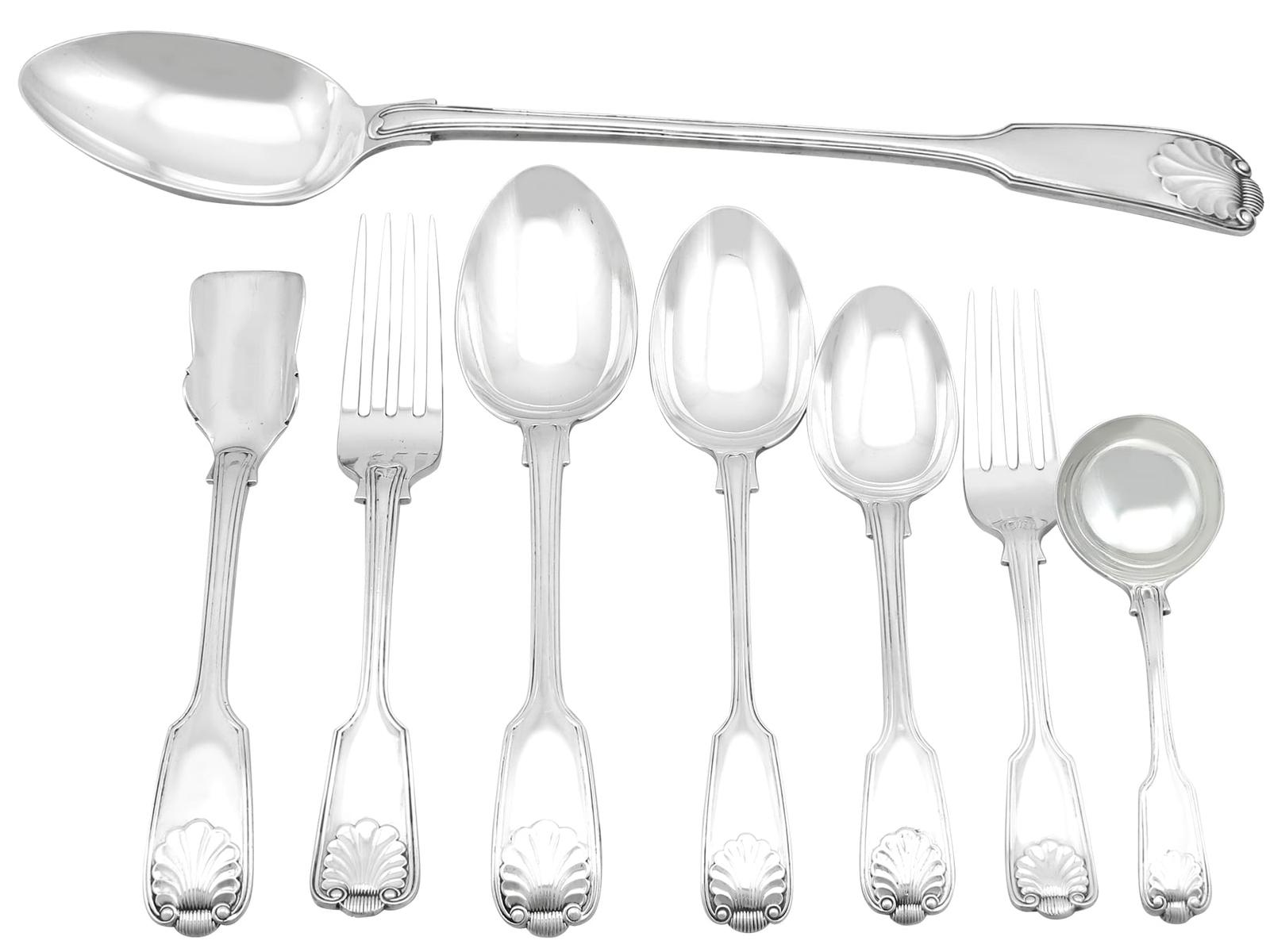 Antique Edwardian Sterling Silver Canteen of Cutlery 1906 (1 of 12)