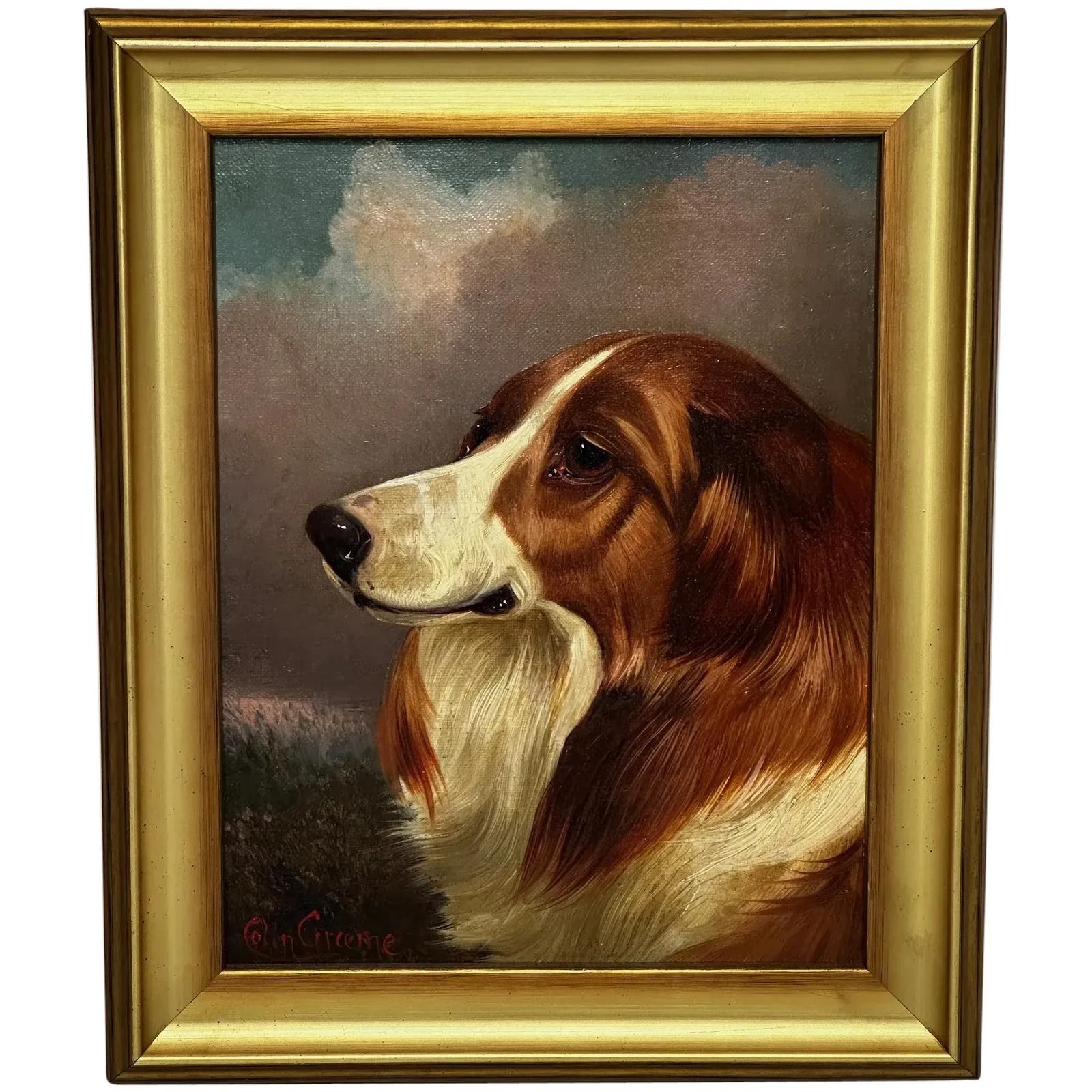 Victorian Scottish Rough Collie Dog in Moors Oil Painting by Colin Graeme Roe (1 of 35)